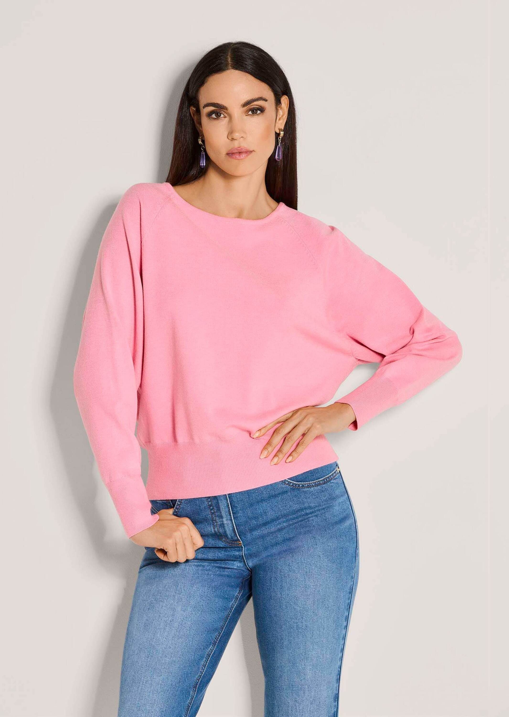 MADELEINE Strickpullover Basic Strickpullover mit Fledermausärmeln Langarm günstig online kaufen