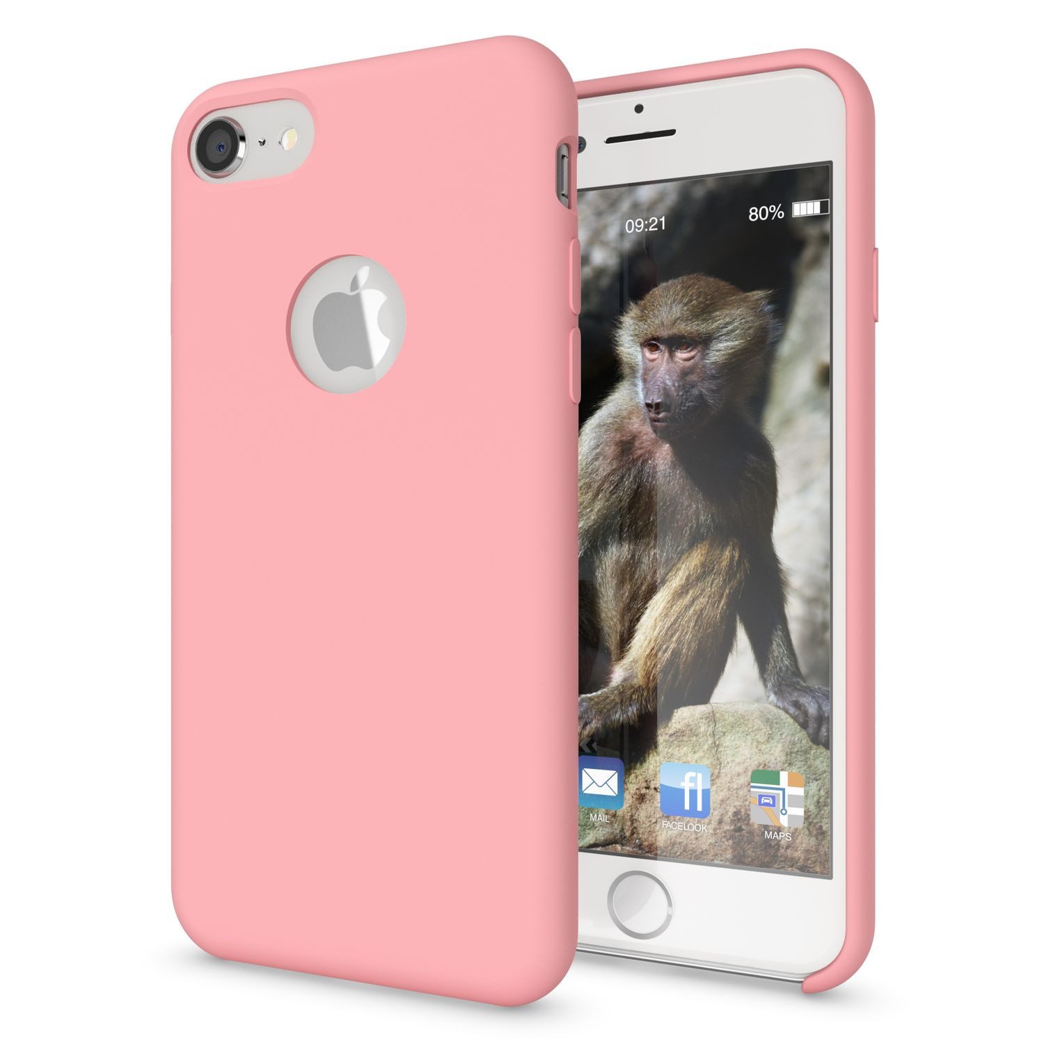 Nalia Smartphone-Hülle Apple iPhone 8 11,9 cm (4,7 Zoll), Silikon Hülle mit stabilem Kern / Mikrofaser Innen / Matt & Rutschfest