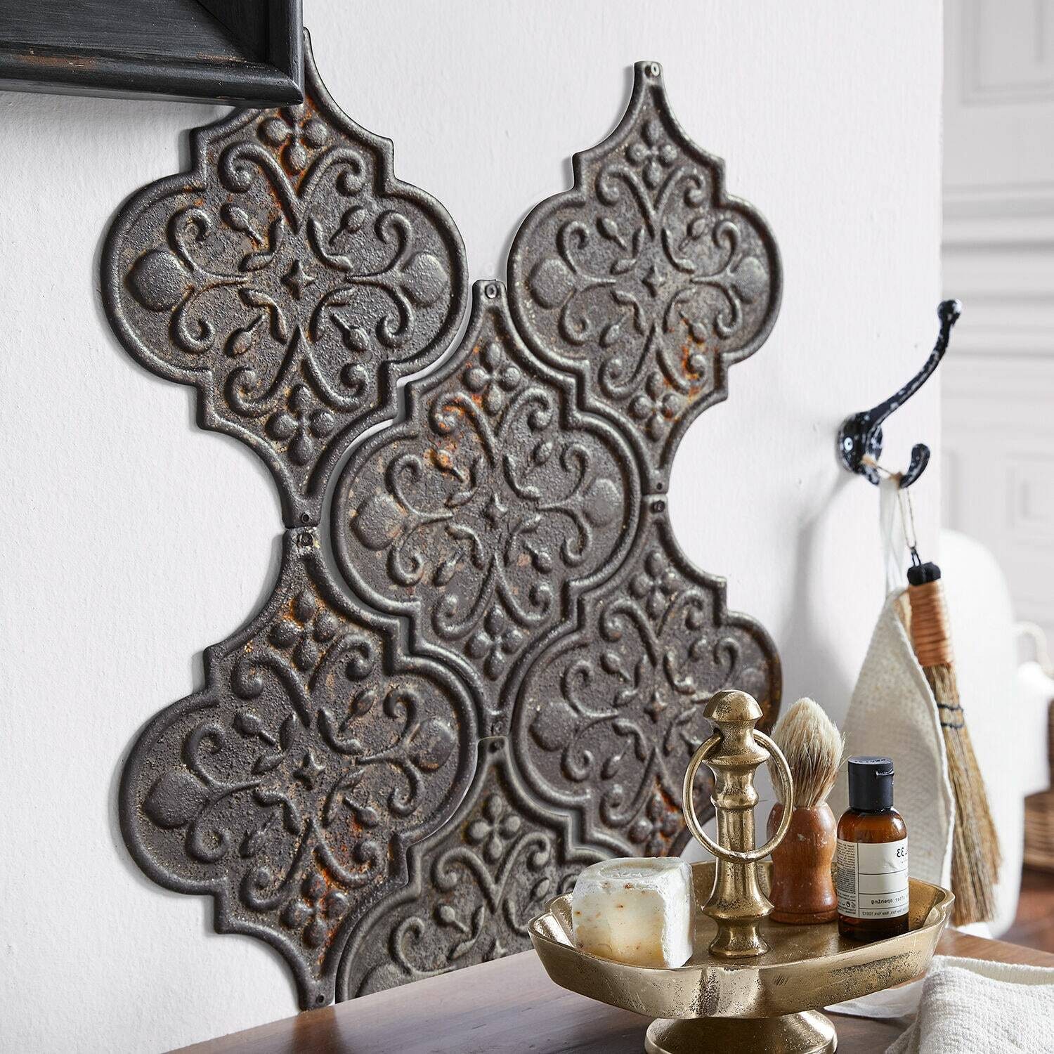 Mirabeau Wanddekoobjekt Wandornament 6er Set Halira antikschwarz, none – Bild 4 von 5