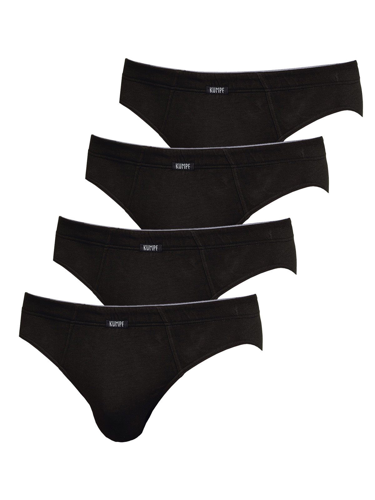 KUMPF Slip 4er Sparpack Herren Slip Single Jersey (Spar-Set, 4-St) Materialmix schwarz