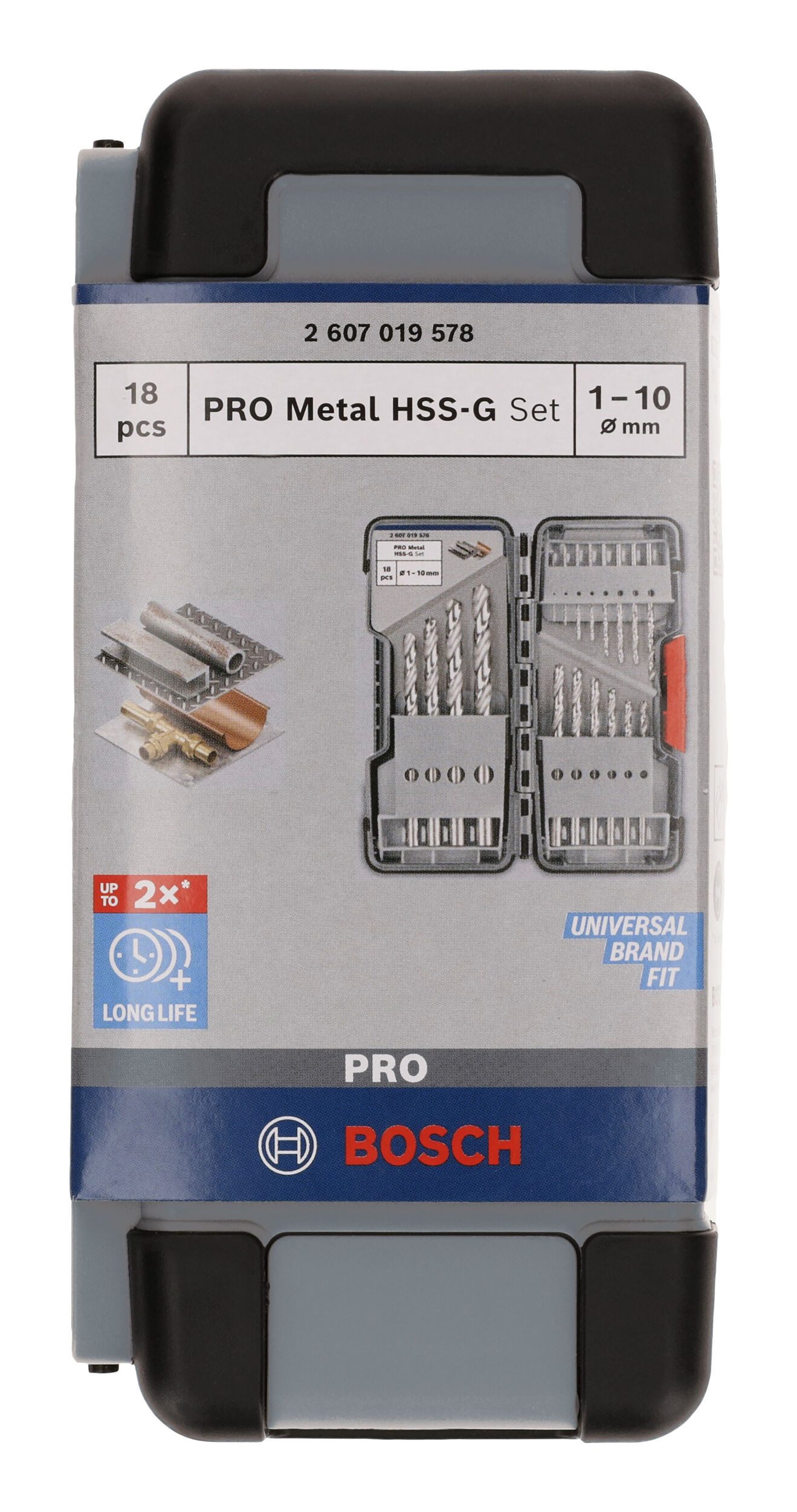 BOSCH Metallbohrer Pro Metal HSS-G, (18 Teile), Set - 1 - 10 mm, 18-teilig