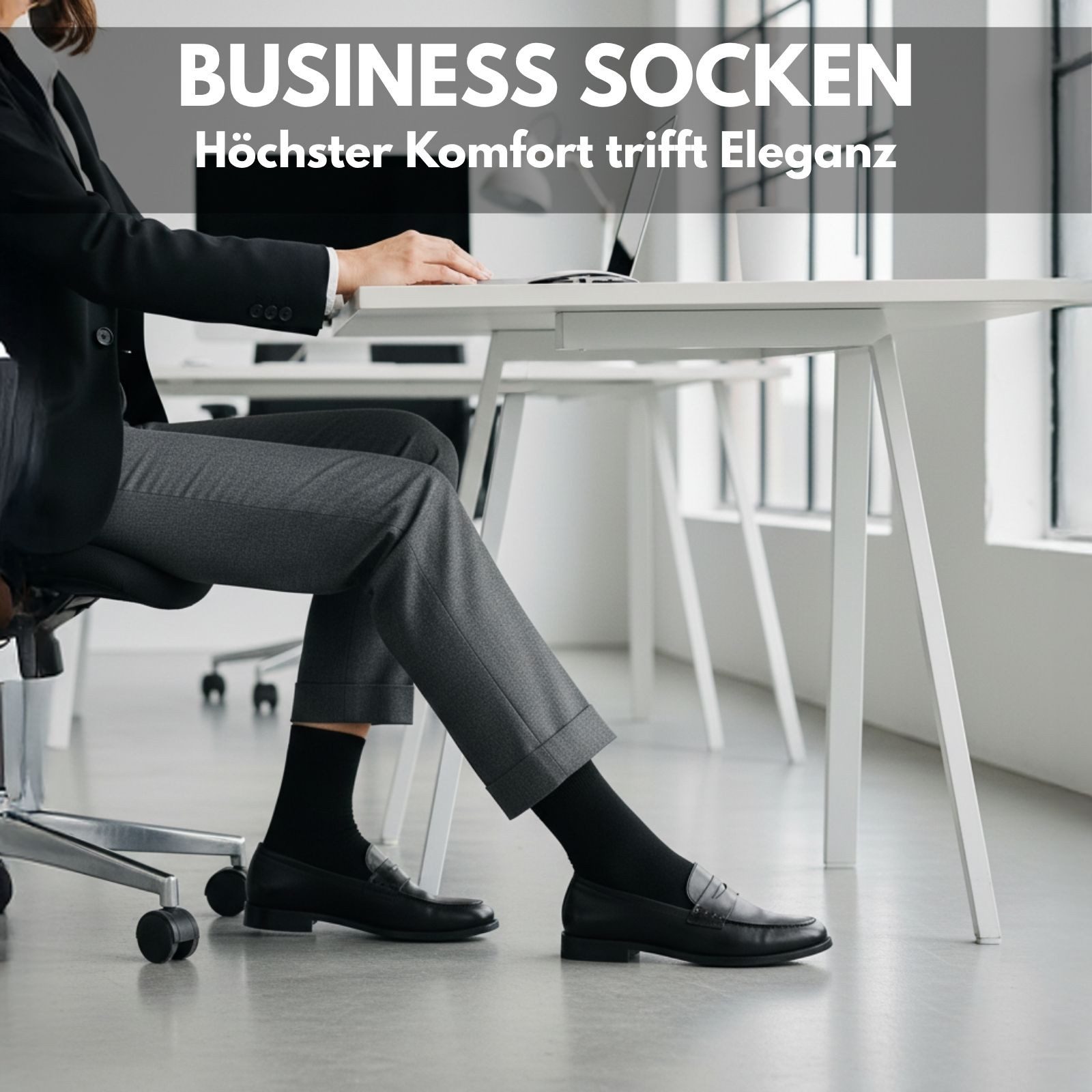 sockenkauf24 Businesssocken Premium Socken mit Komfortbund Herren & Damen Business Socken (Schwarz, 10-Paar, 43-46) aus gekämmter Baumwolle mit Pique-Bund, ohne Naht