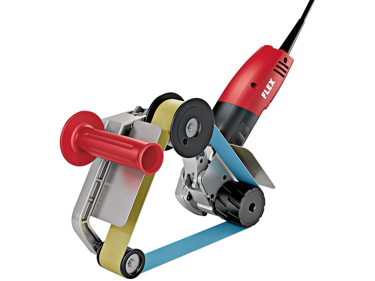 Flex Bandschleifer Rohrbandschleifer BRE 14-3 125 Set, max. 3500 U/min, (22 tlg., inkl.L-BOXX), Schnellkupplung