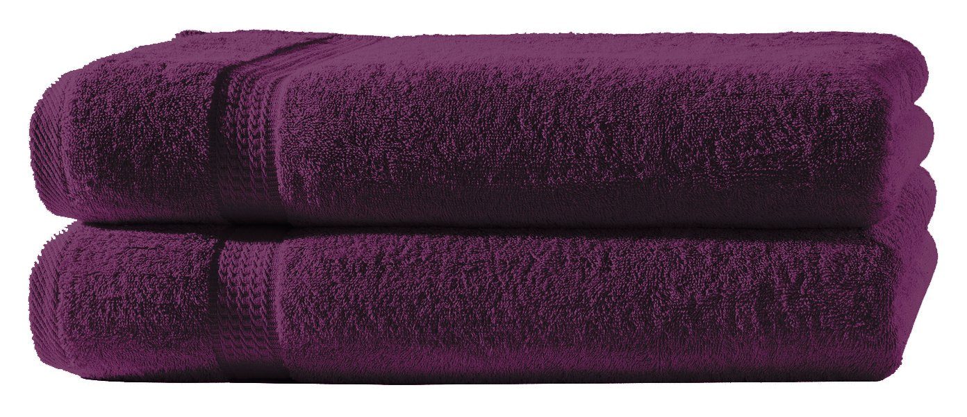One Home Duschtücher Royal, Frottee (2-St), mit Bordüre, saugfähig lila | Badetücher