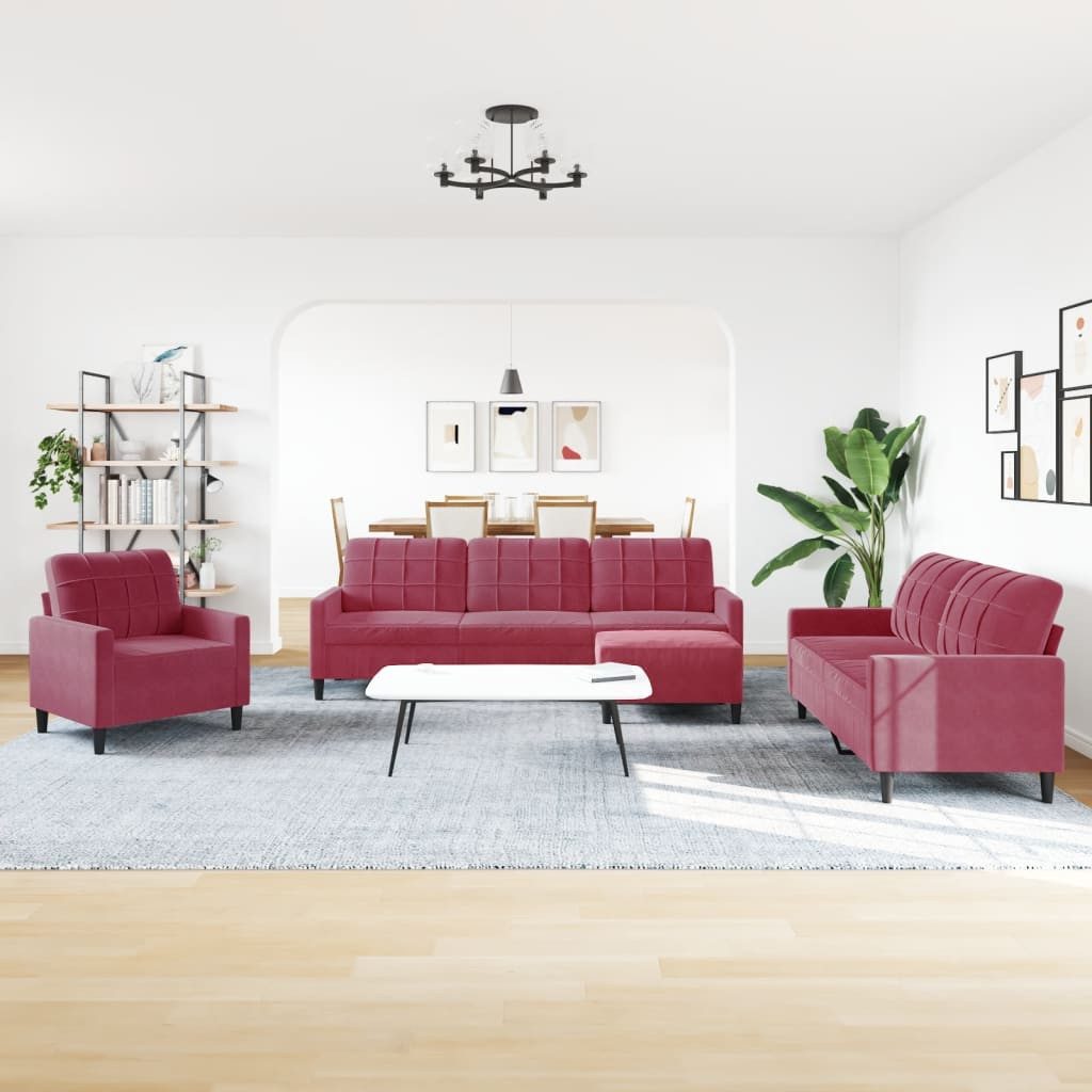 vidaXL Sofa 4-tlg. Sofagarnitur mit Kissen günstig online kaufen