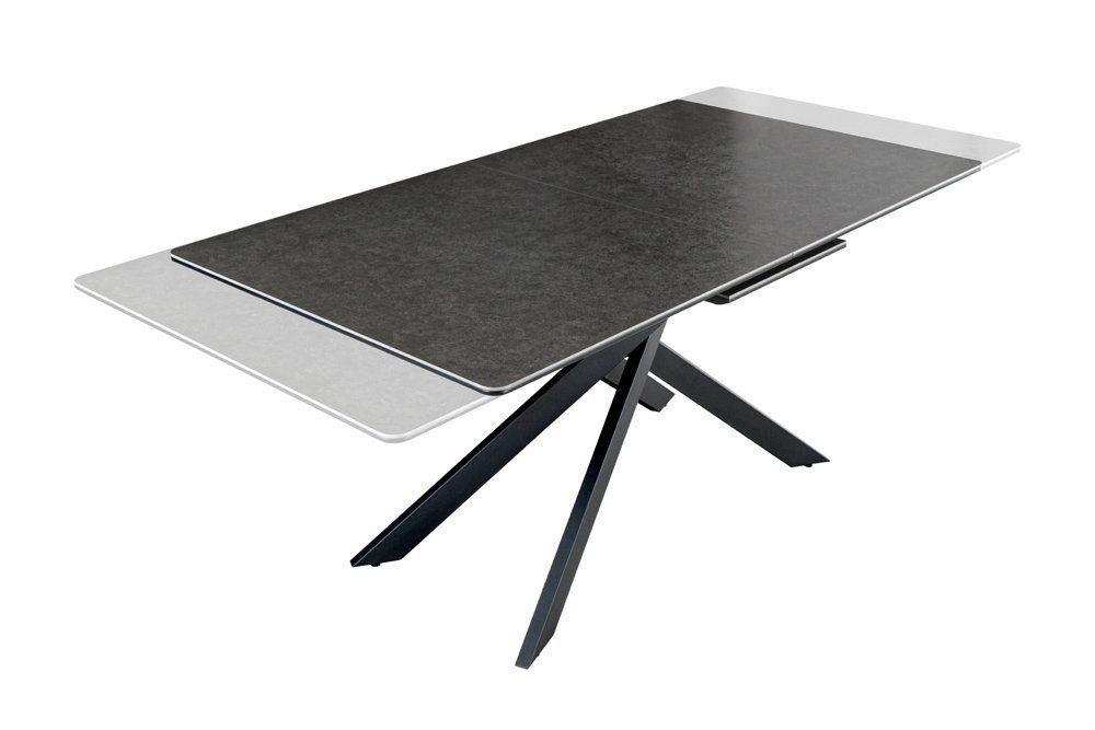 riess-ambiente Esstisch ALPINE 160-200cm anthrazit/schwarz - Keramik, ausziehbar, Metall (Einzelartikel, 1-St), mit Platz für 10 Personen – ideal für Esszimmer & Konferenzraum