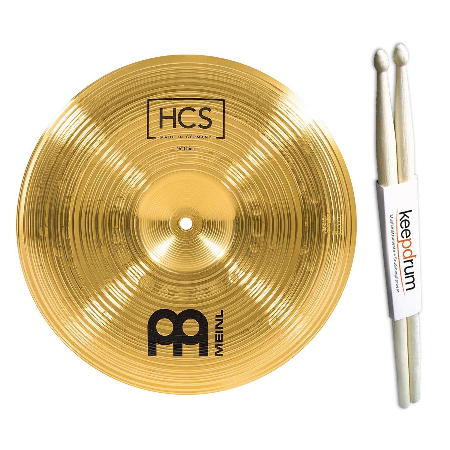 Meinl Cymbals Becken Meinl Becken HCS14CH China 14 Zoll mit Schlagzeugstöcken, Becken, 14 Zoll China Becken mit Schlagzeugstöcken