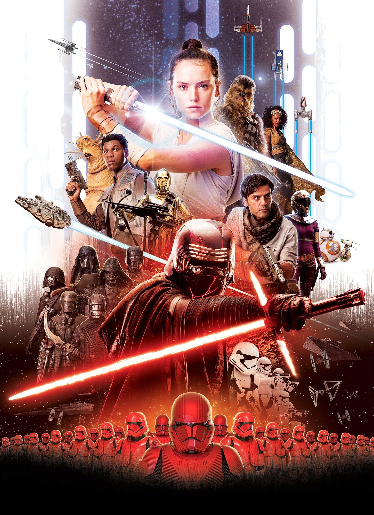 Komar Fototapete STAR WARS EP9 Movie Poster Rey - Größe 184 x 254 cm, glatt, bedruckt, Kinderzimmer