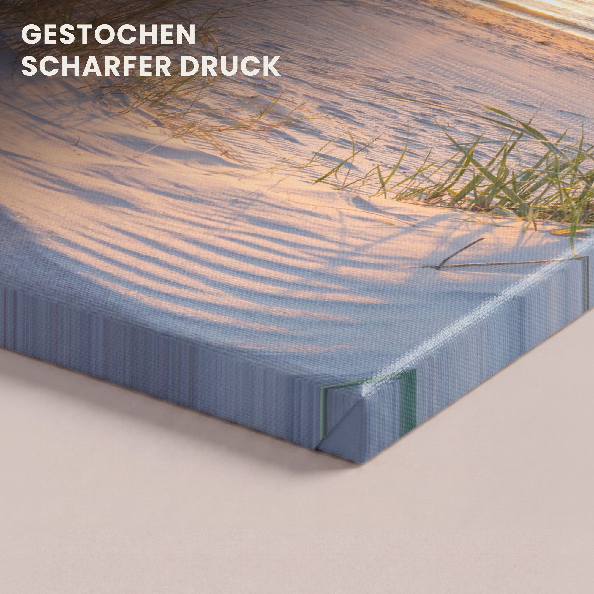 OneMillionCanvasses® Leinwandbild Strand - Sonne - Düne - Gras - Sand - Horizont, Fotodruck (1 St), Leinwand Canvas Wandbild, Wanddekoration 20x30 cm – Bild 3 von 5