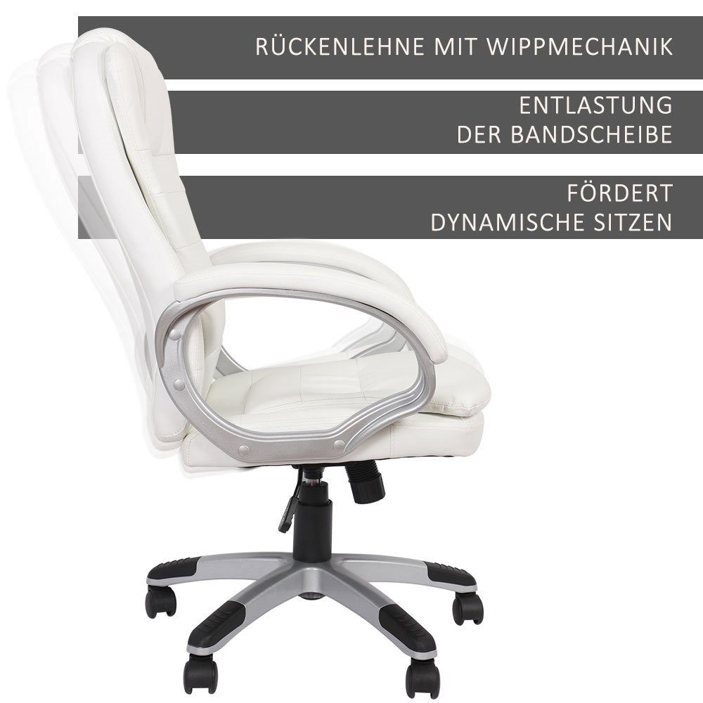 (Stück), integrierter Bürostuhl mit Rückenlehne Drehstuhl Kopfstütze Weiß Chefsessel | KG Schreibtischstuhl Schreibtischstuhl Gaming Stuhl weiß 120 Mucola