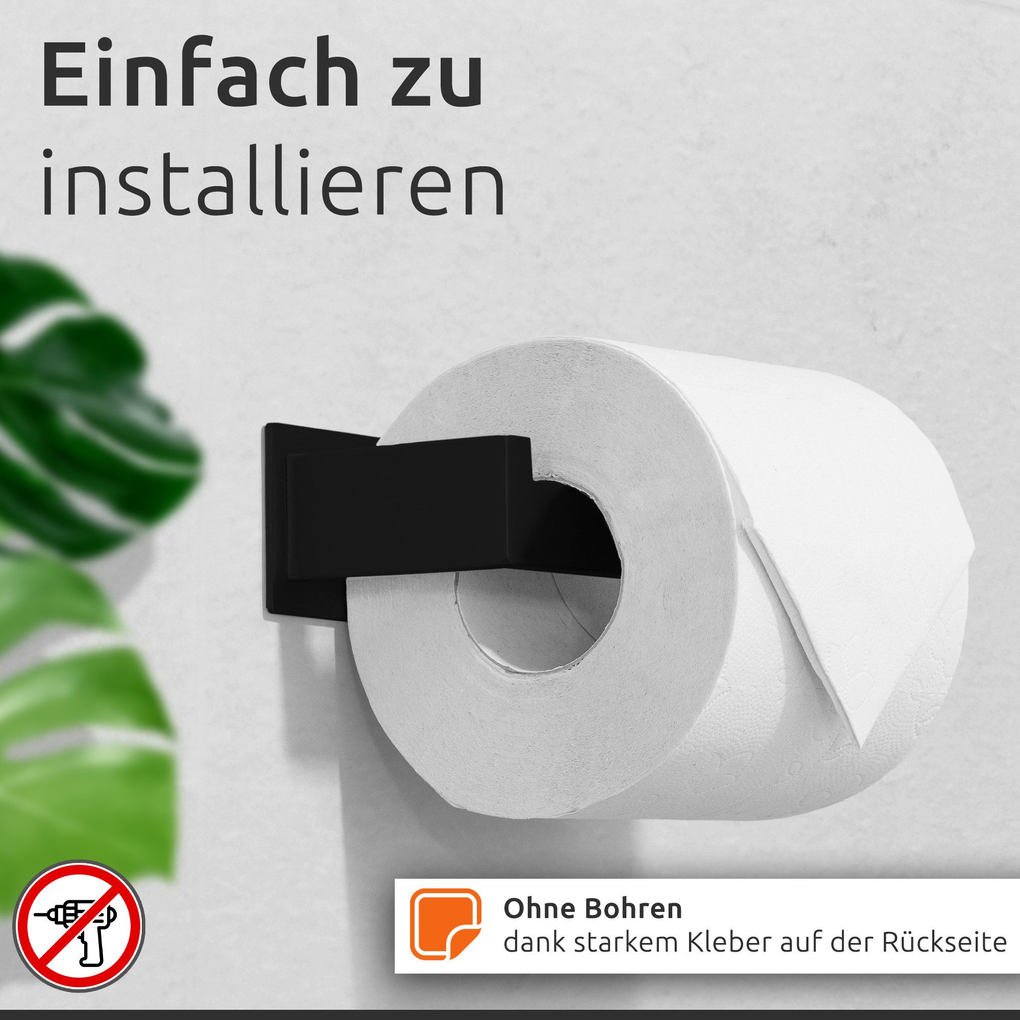 ECENCE Toilettenpapierhalter ohne Bohren selbstklebend Edelstahl 304 – Bild 5 von 5