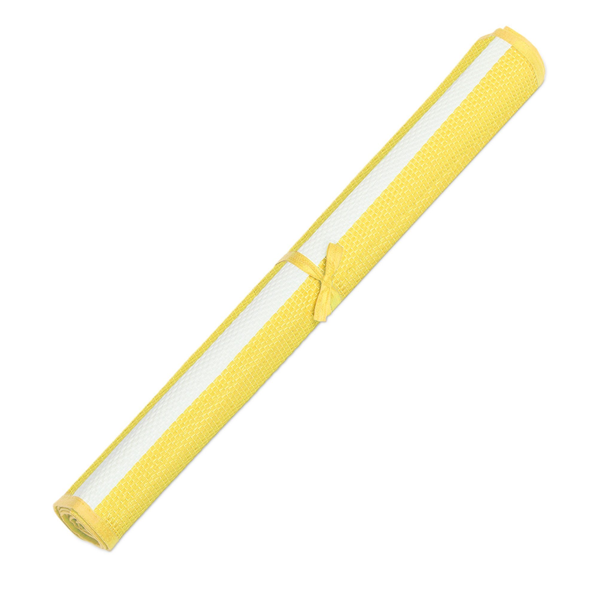 tragbar JEMIDI faltbar Liegematte Strandmatte gelb Strandtuch 60x180cm weiß -
