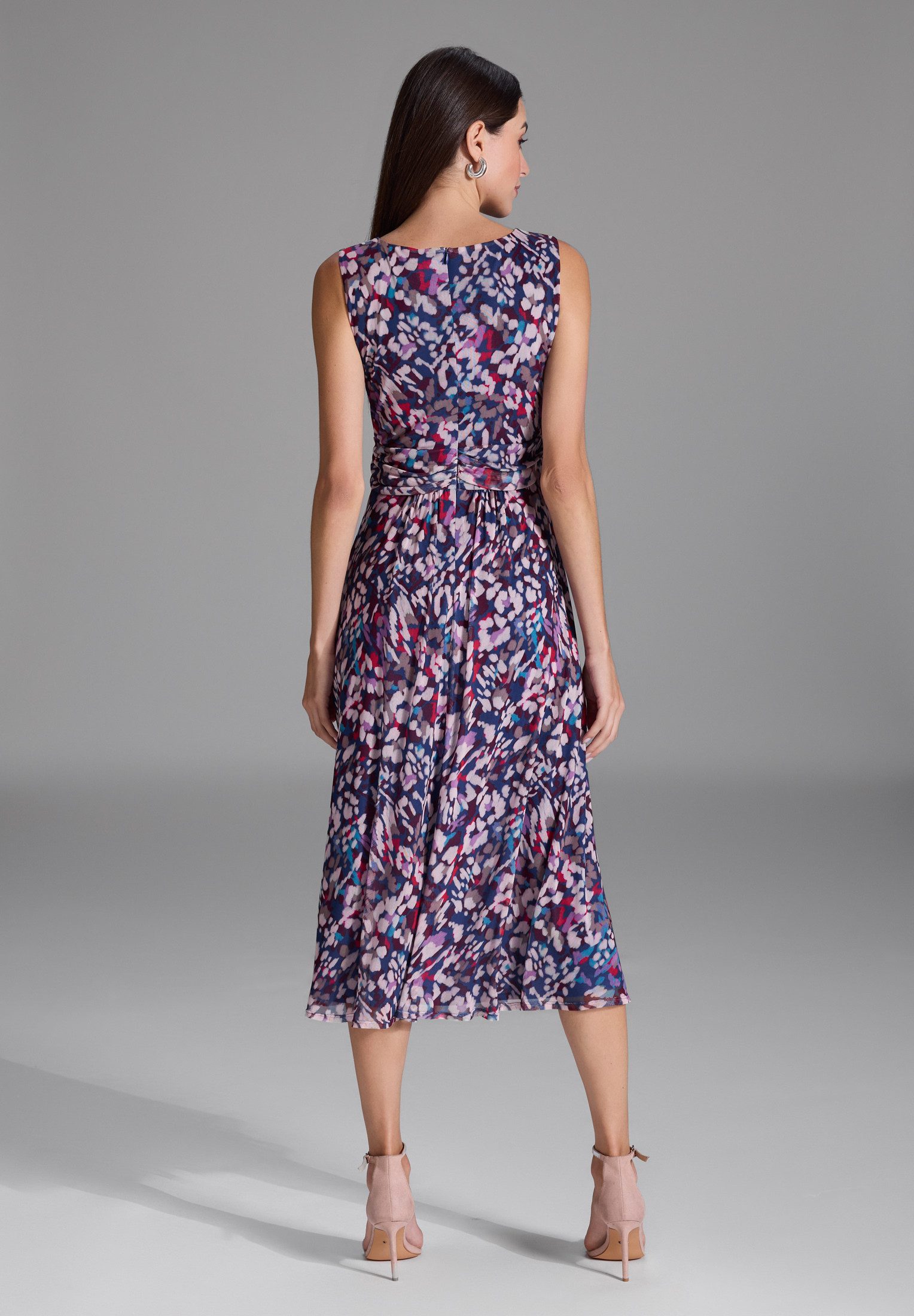 SWING Cocktailkleid - Getupftes Mesh Kleid mit Twist Detail Taillierte Pass günstig online kaufen