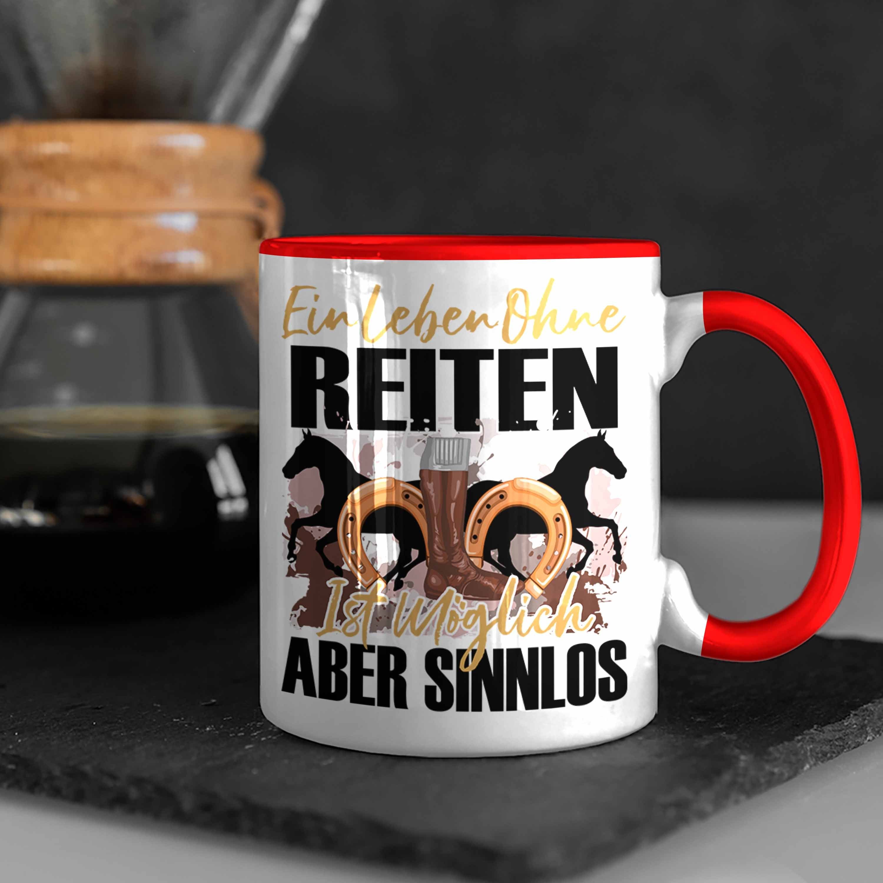 Pferde Tasse Geschenkide Spruch Mädchen Tasse Rot Reiterin Geschenk - Trendation Trendation