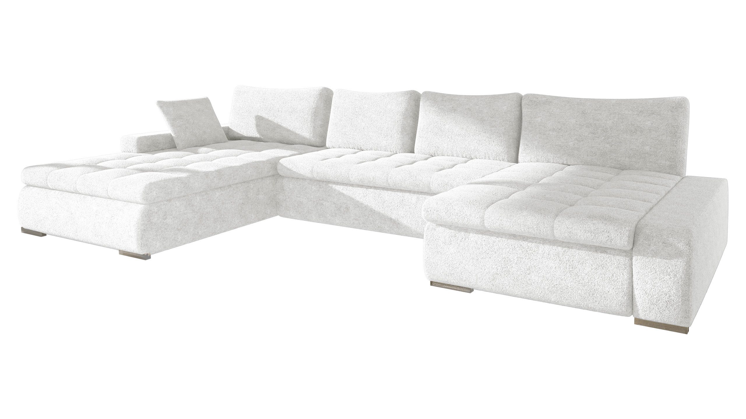 MIRJAN24 Wohnlandschaft Caro, mit Bettkasten und Schlaffunktion, Kissen, freistehendes Modell, 394x213x80 cm