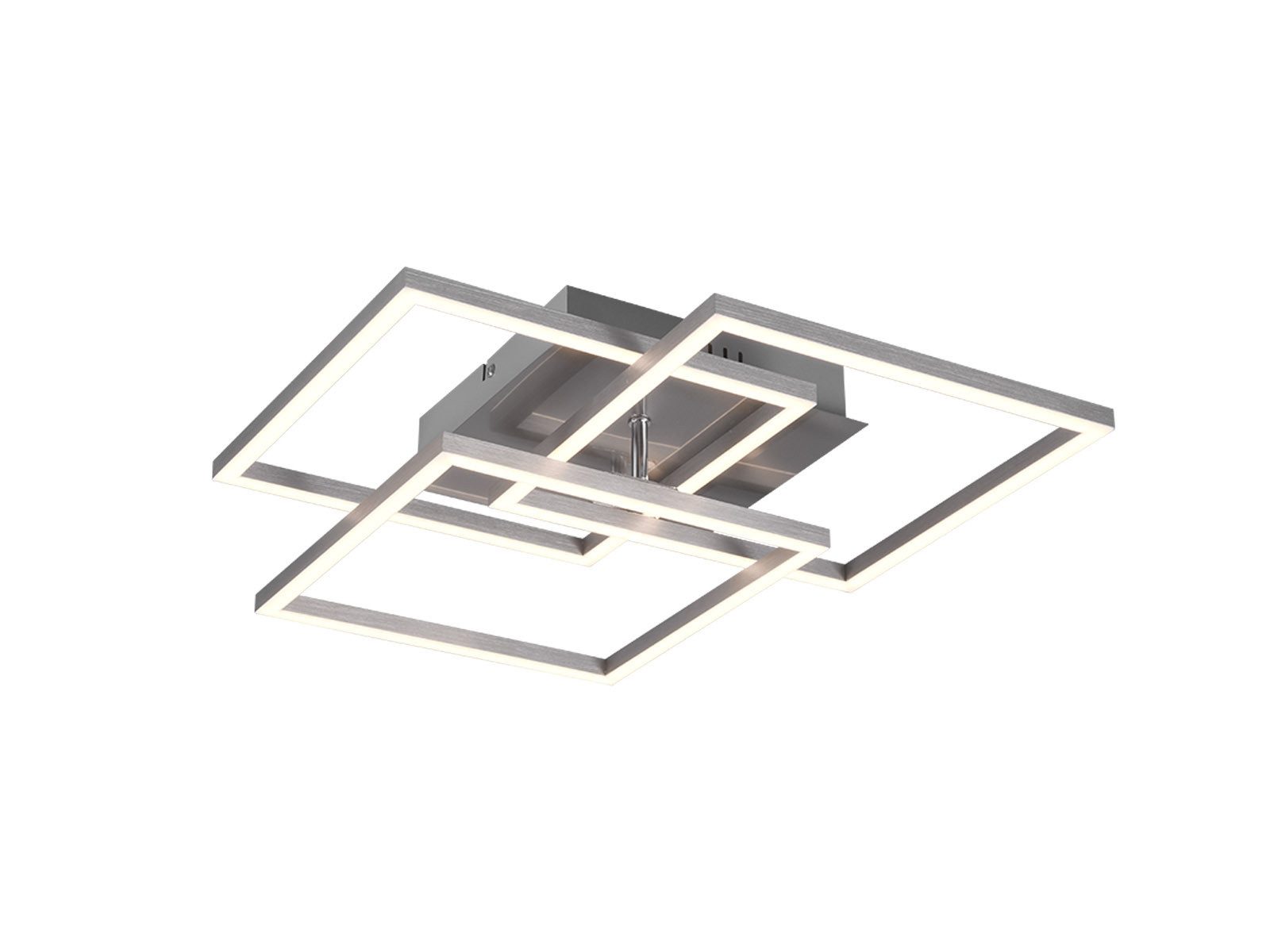 Reality Leuchten LED Deckenleuchte, Nachtlichtfunktion Memoryfunktion, LED fest integriert, Über Fernbedienung stufenlos dimmbar., Neutralweiß, Warmweiß, Tageslichtweiß, Coole Tageslicht-Lampe flach, verstellbare geometrische Formen B: 39cm