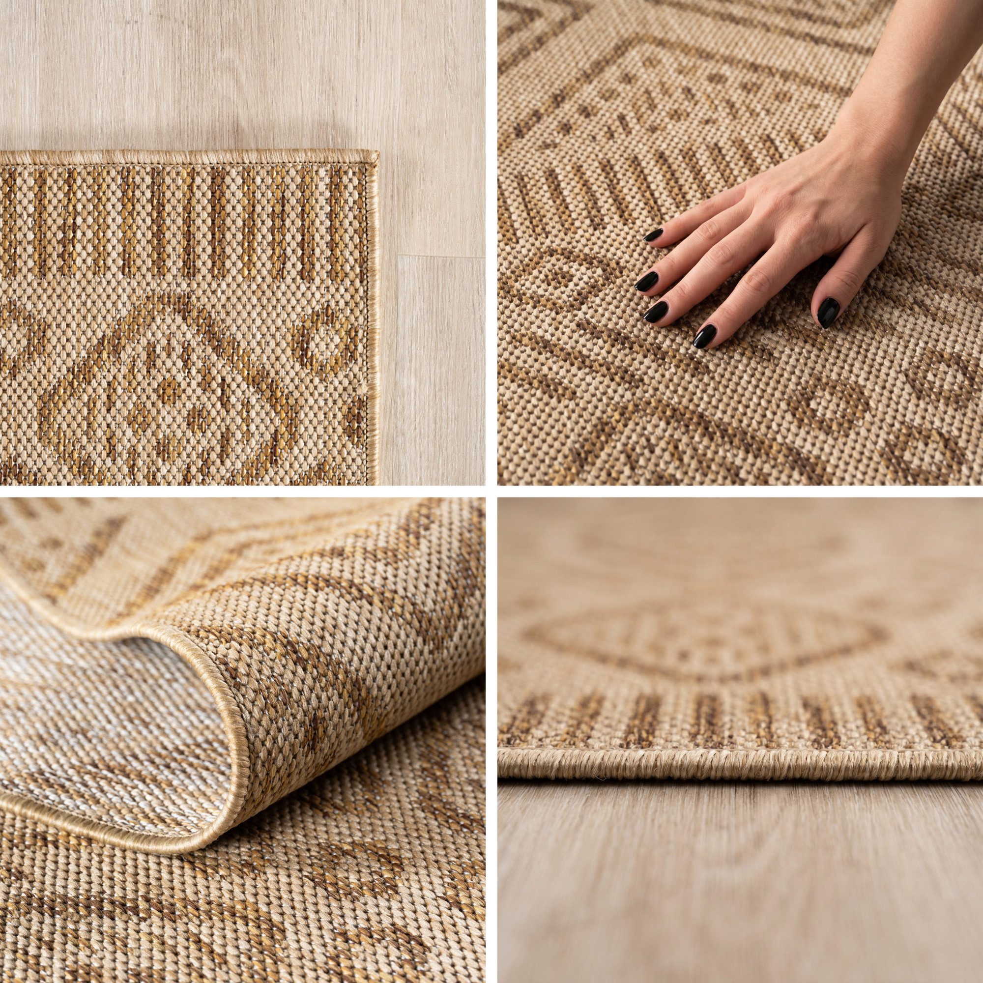 Teppium Teppich Ethno, Läufer, Höhe: 3 mm, Teppich Wetterfest Waschbar Balkon, Garten, Terrasse und Küchenteppich