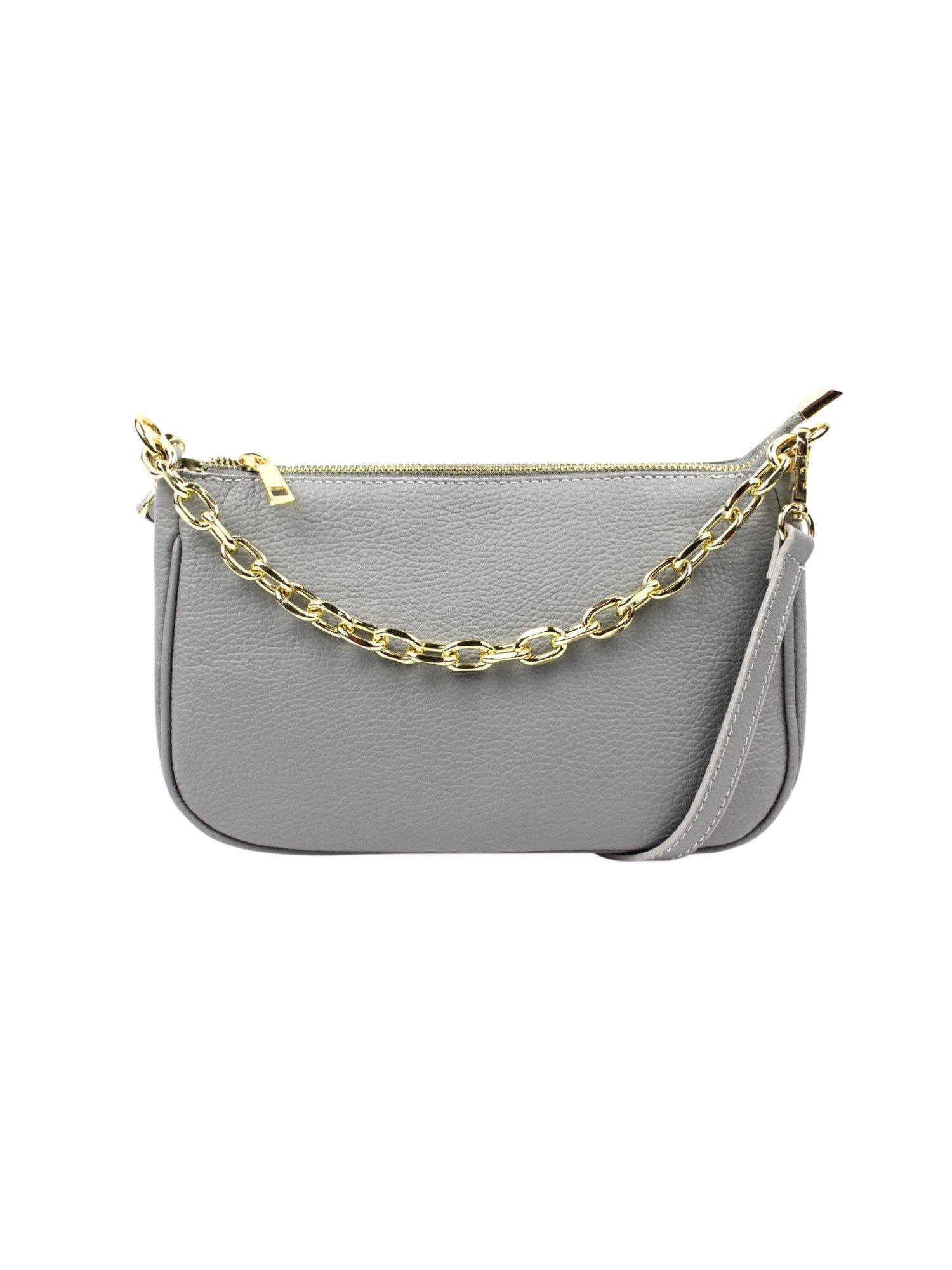 BRISE TASCHE Schultertasche Echtleder Schultertasche mit Kette & Reißverschluss, Echtleder Vielseitig tragbar Leicht