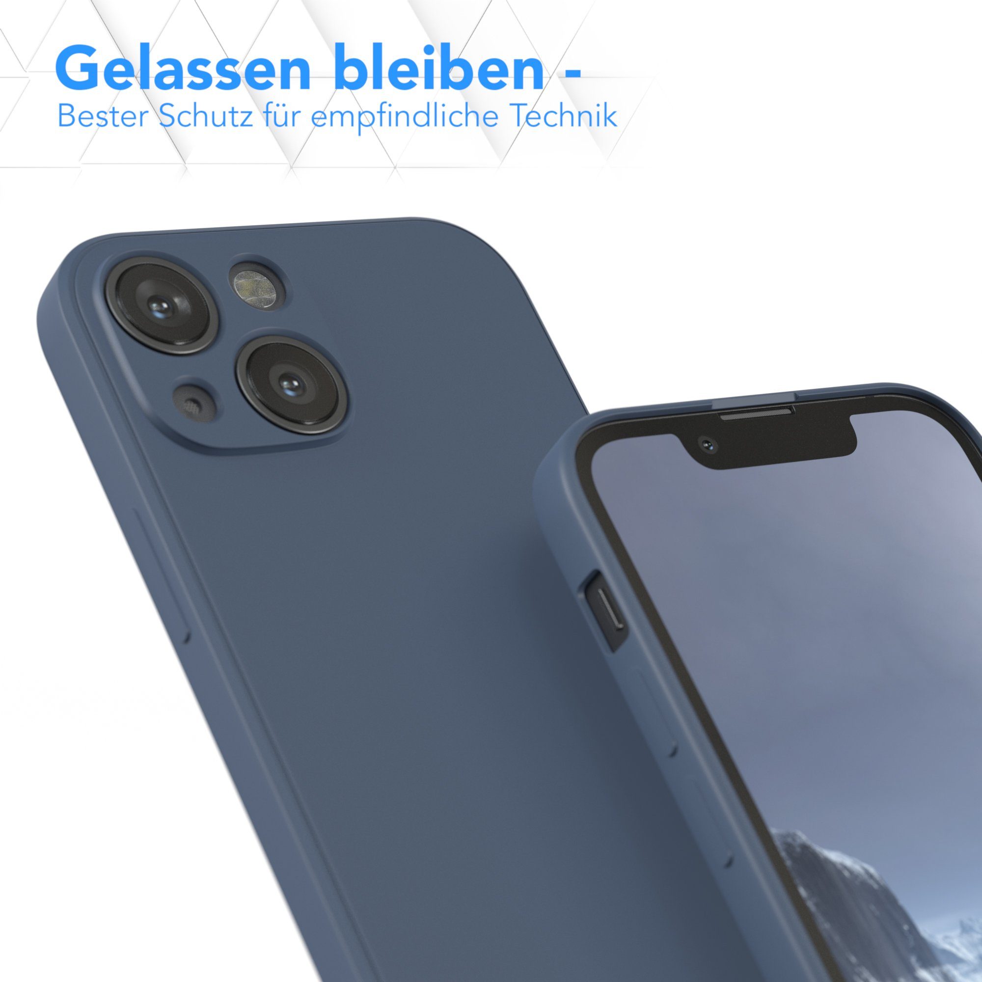 EAZY CASE Handyhülle für Apple iPhone 13 Mini Hülle Silikon 5,4 Zoll, Handy Softcase mattierte Silikonhülle Back Cover Soft Blau / Petrol – Bild 4 von 5