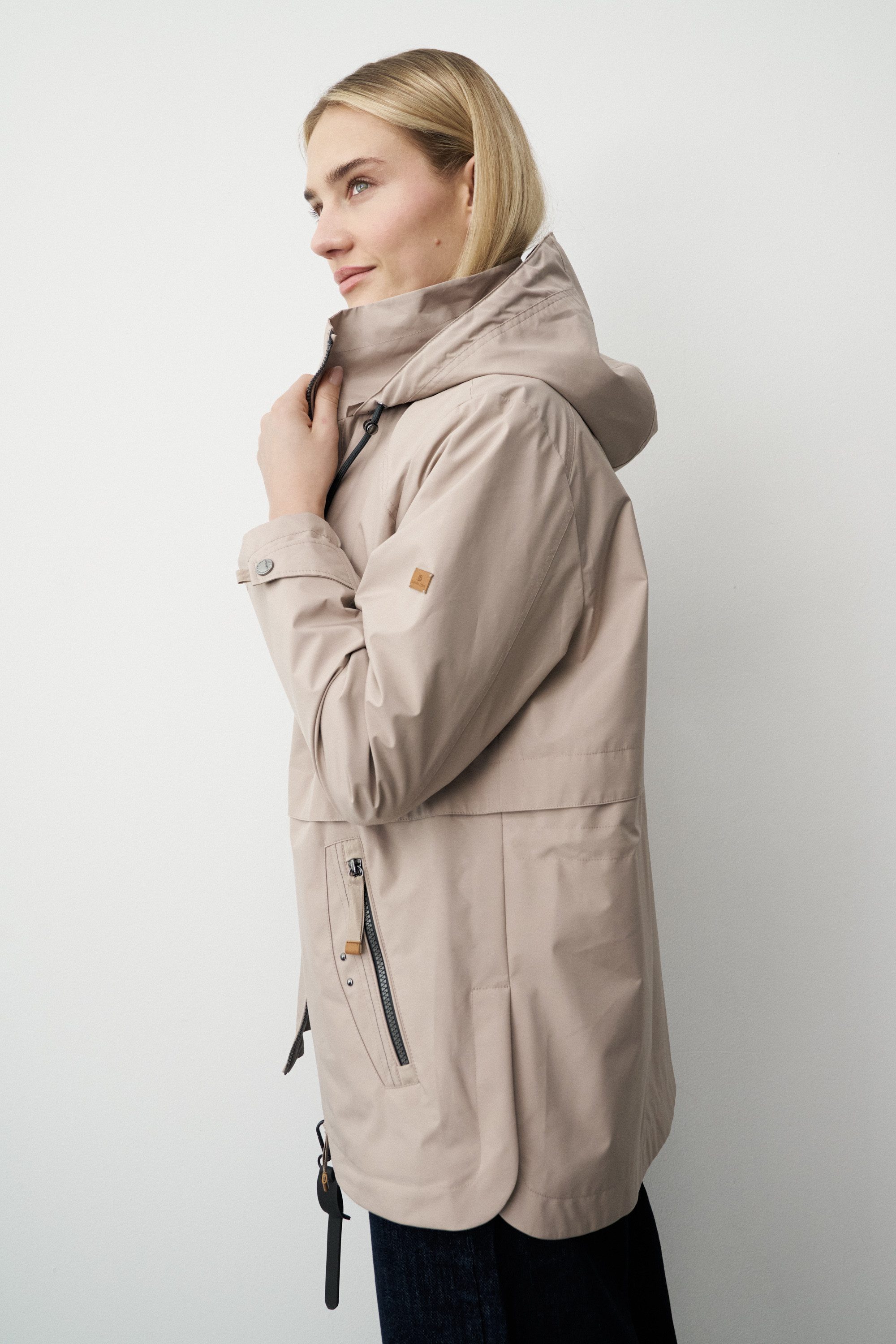 Barbara Lebek Outdoorjacke moderne Übergangsjacke oder Frühlingsjacke mit abnehmbarer Kapuze