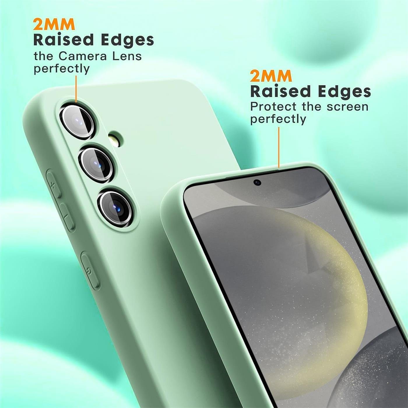 CoolGadget Handyhülle Silikon Case für das Samsung Galaxy S24 Plus Slim TPU Cover 6,7 Zoll, Weiche Schutz Hülle mit Innen Fleece aus Stoff Handy Tasche