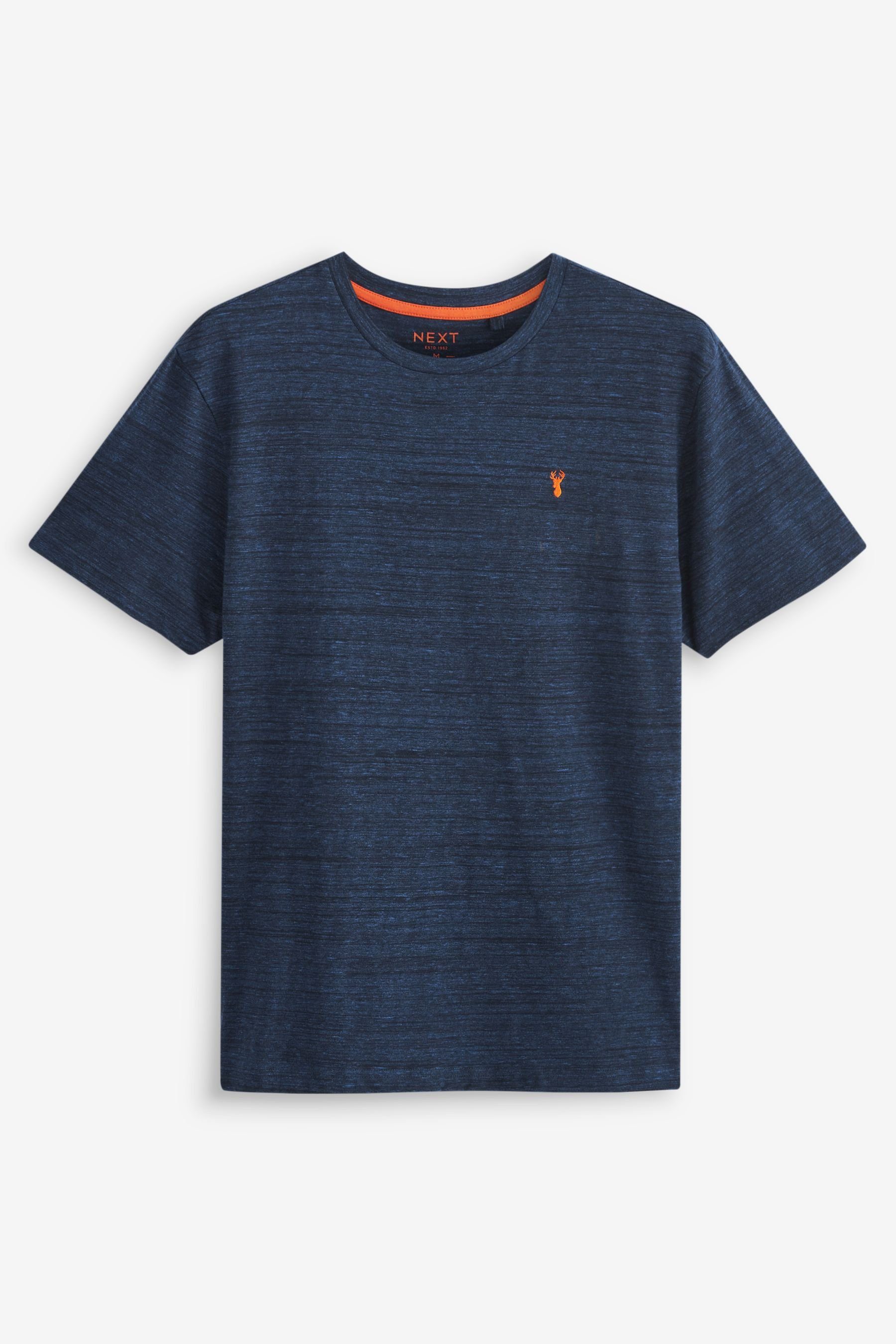 T-Shirt Navy T-Shirt mit (1-tlg) Blue im Regular-Fit Hirschmotiv Next