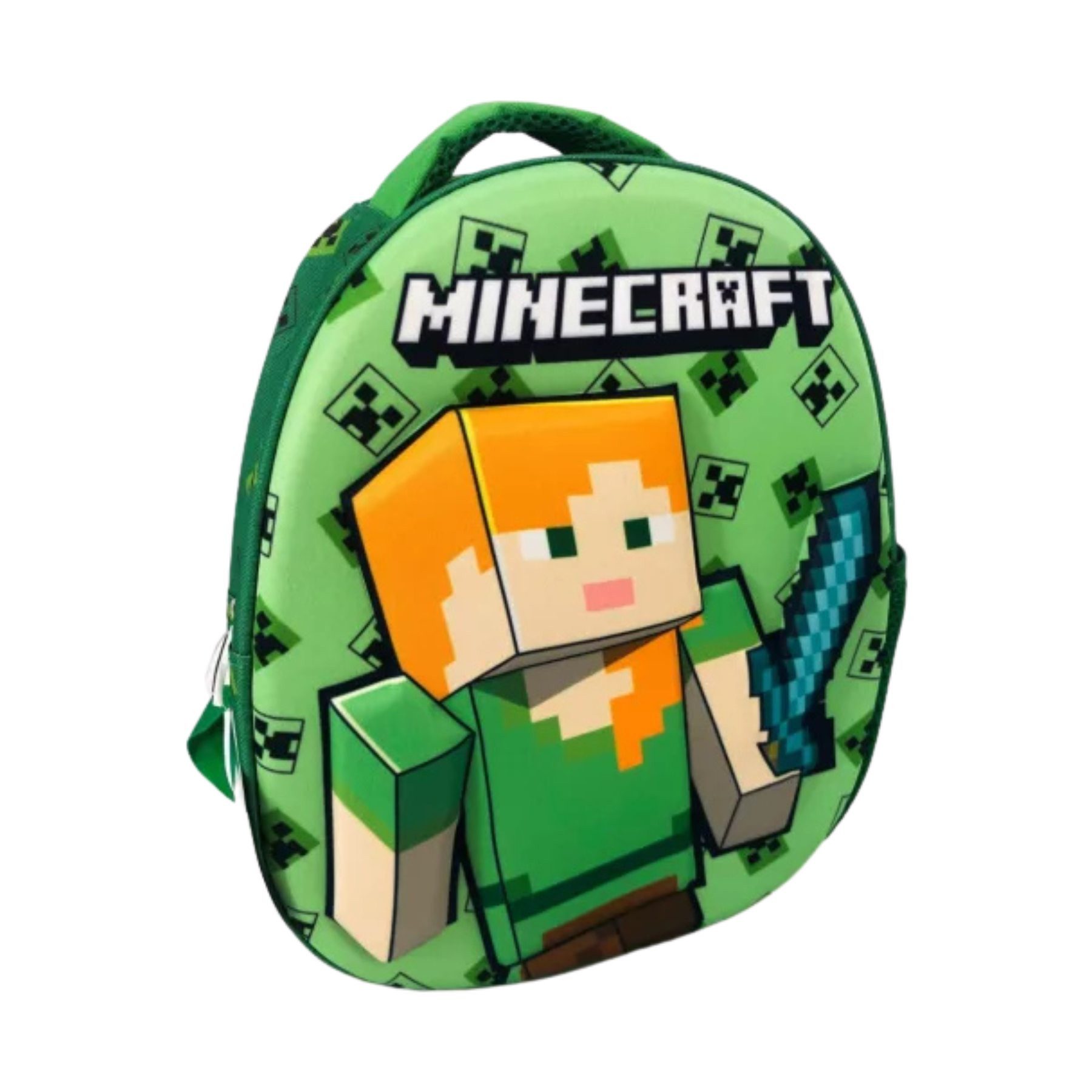 Minecraft Rucksack 3D Kinder eiförmig für Kindergarten Schule Freizeit und Ausflüge (1-tlg)