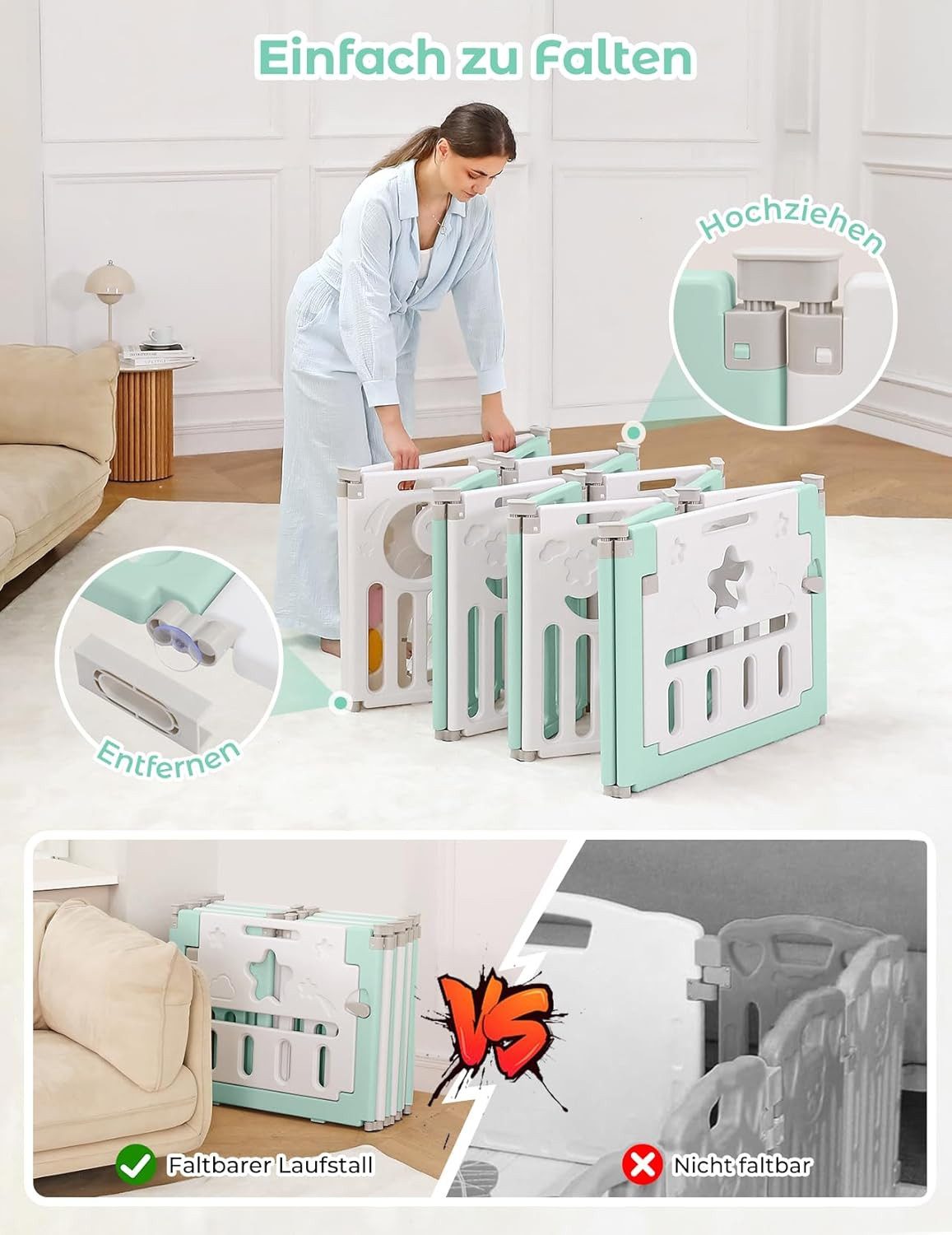 Dripex Laufgitter Baby faltbares Laufgitter und günstig online kaufen