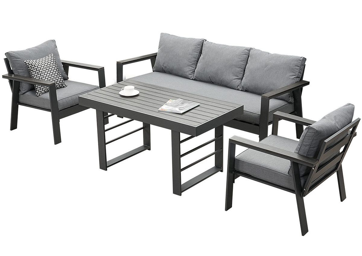 MeXo Gartenlounge-Set Gartenmöbel Set Aluminium Loungeset günstig online kaufen