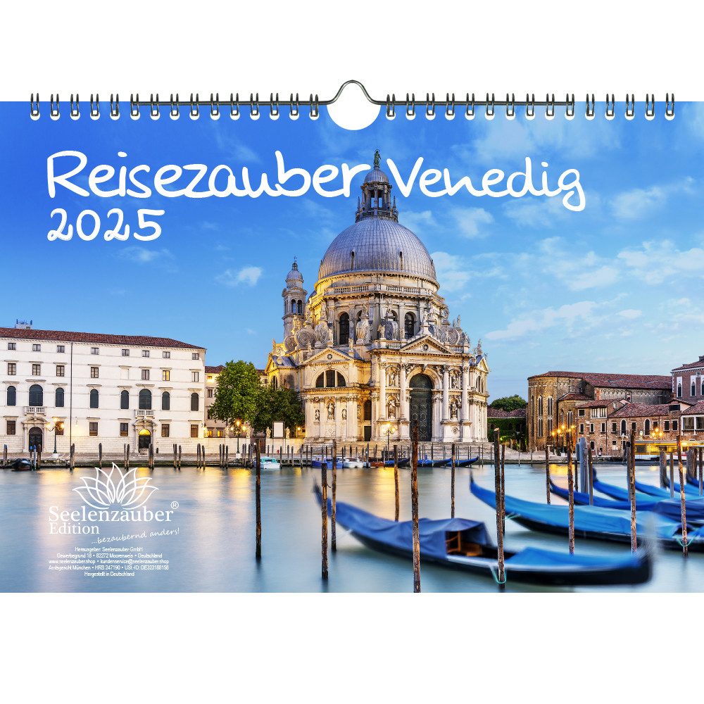 Seelenzauber Wandkalender Reisezauber Venedig DIN A4 Kalender für 2025 