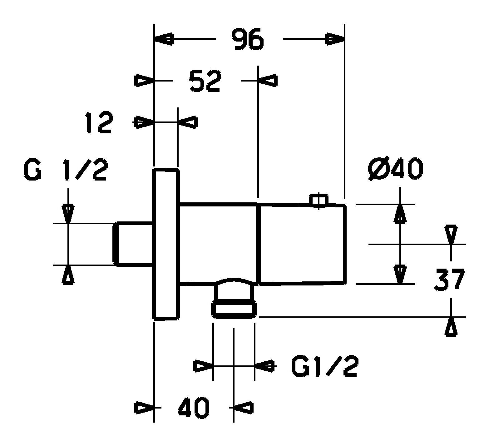 mm Rosette HANSA integrierter Wandanschlussbogen, 75 quadratisch x Mit Absperrung 75