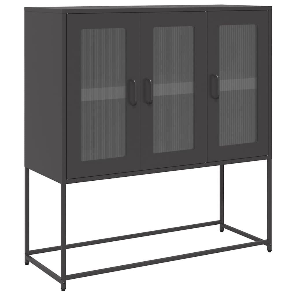 vidaXL Sideboard Sideboard Schwarz 100,5x39x107 cm Kaltgewalzter Stahl (1 S günstig online kaufen