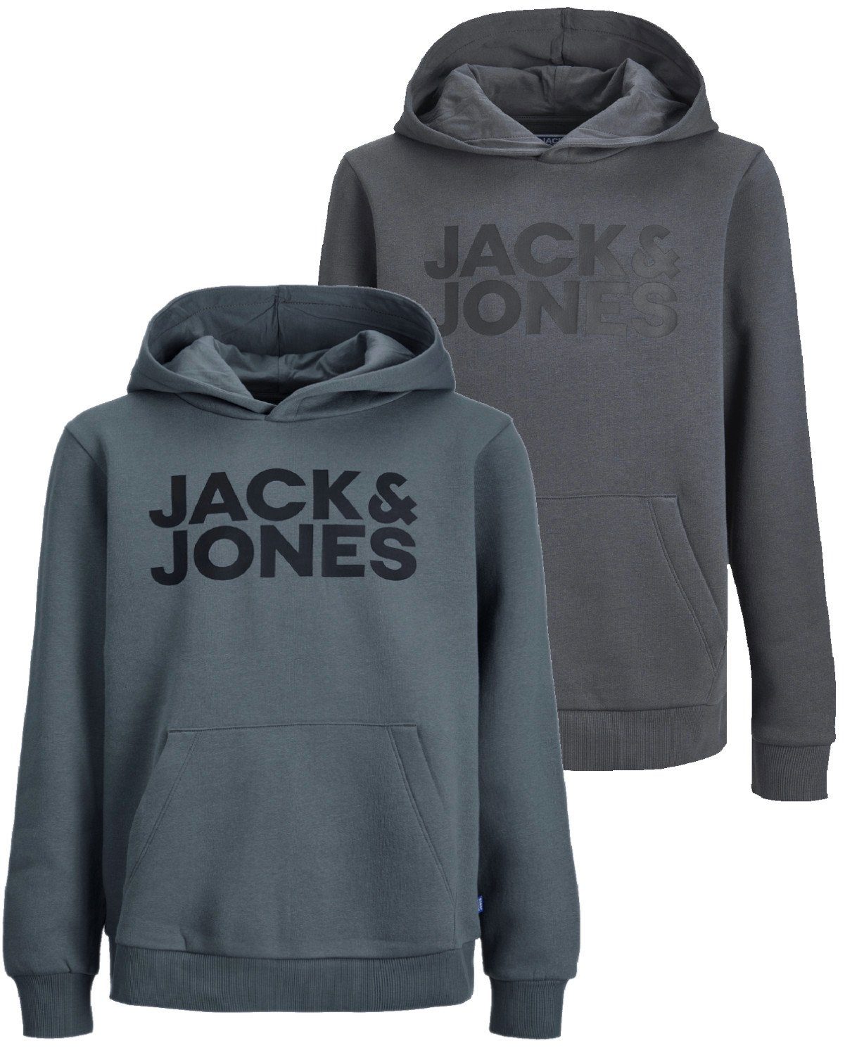 Jack & Jones Junior Kapuzenpullover (Spar Set, Doppelpack) Pullover mit Printaufdruck Doppelpack Mix 18