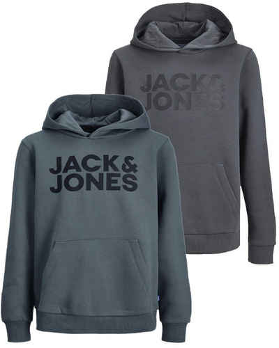 Jack & Jones Junior Kapuzenpullover (Spar Set, Doppelpack) Pullover mit Printaufdruck