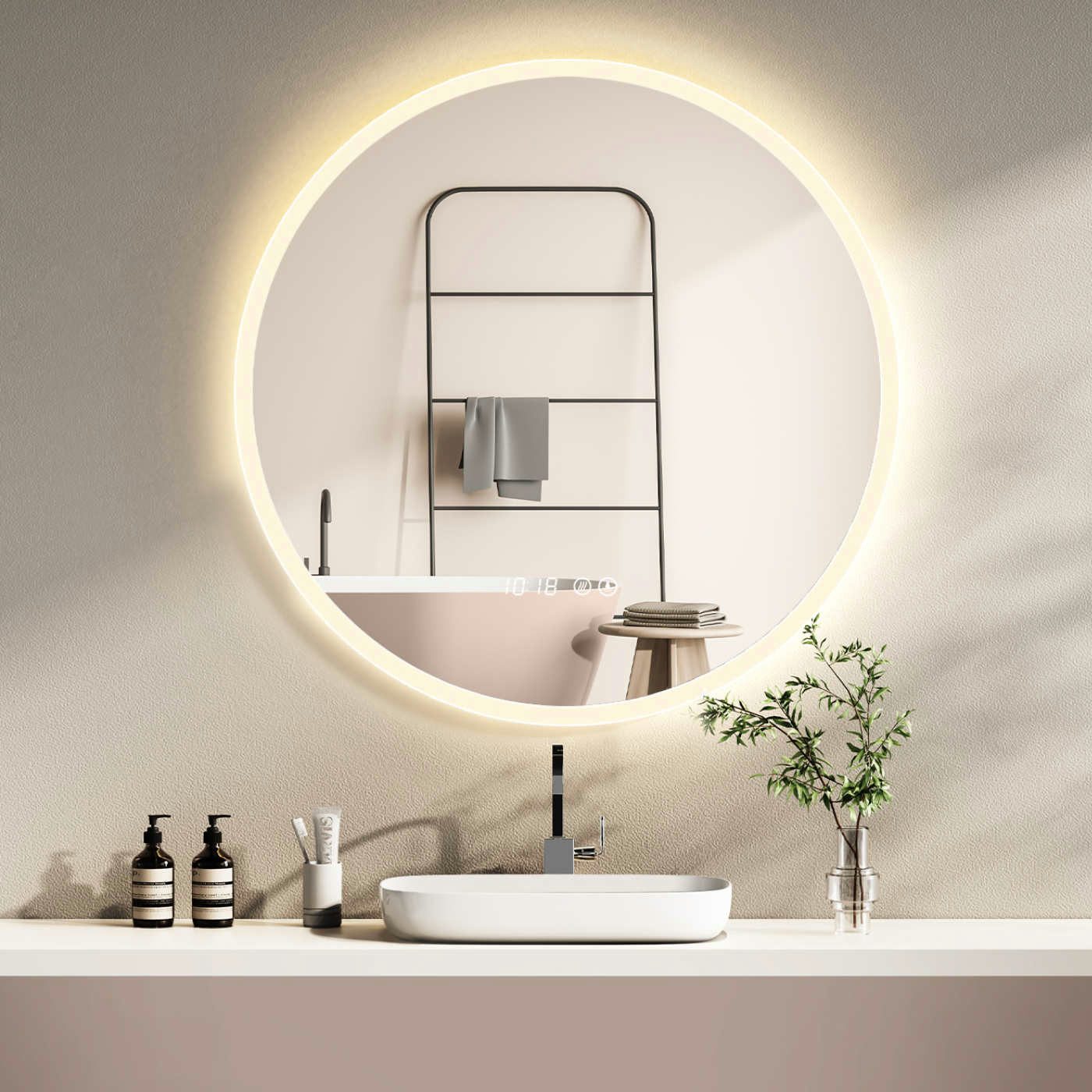 HOKO Badspiegel LED Antibeschlag Rund 80/60 günstig online kaufen