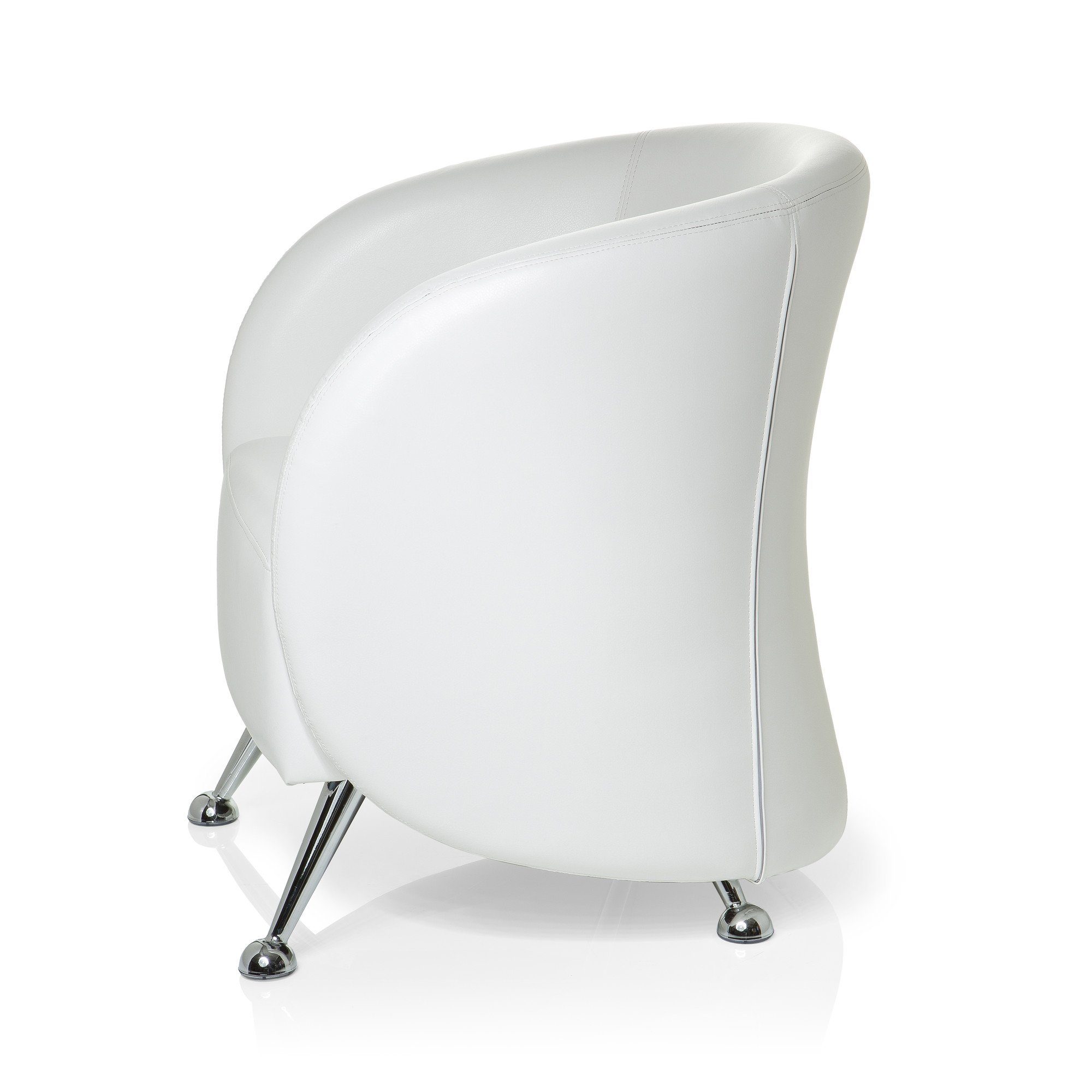 Polstersessel Weiß LUCIA pflegeleicht OFFICE Loungesessel Sessel Kunstleder ST. Weiß mit Armlehnen, hjh |