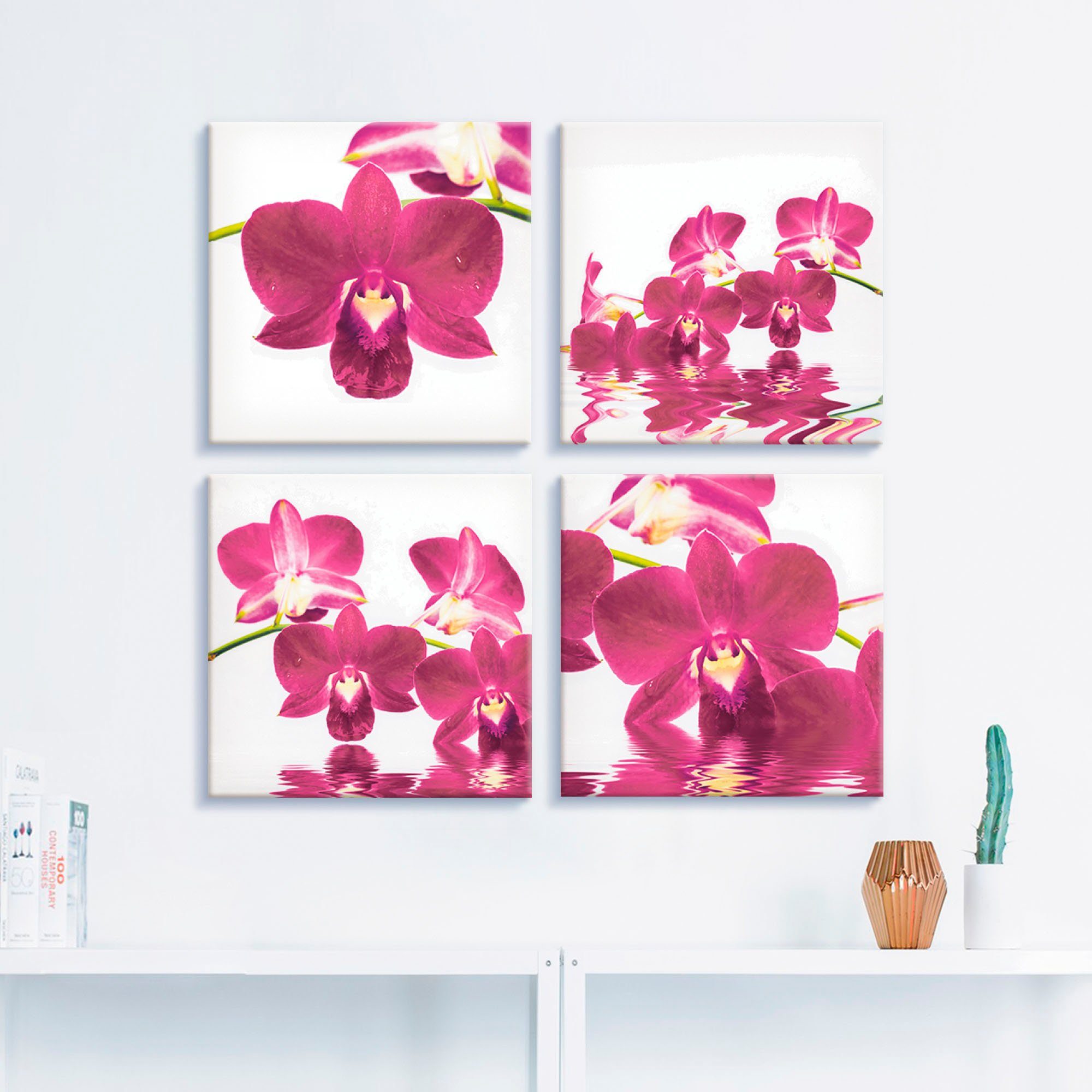 Artland Leinwandbild Phalaenopsis Orchidee, Blumen (4 St), 4er Set, verschiedene Größen