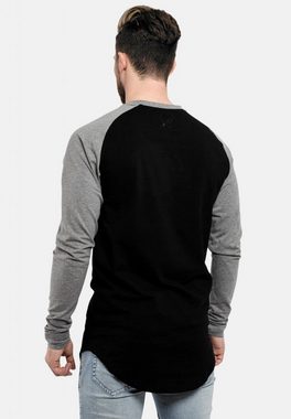 Blackskies T-Shirt Baseball Longshirt T-Shirt Schwarz Grau Large