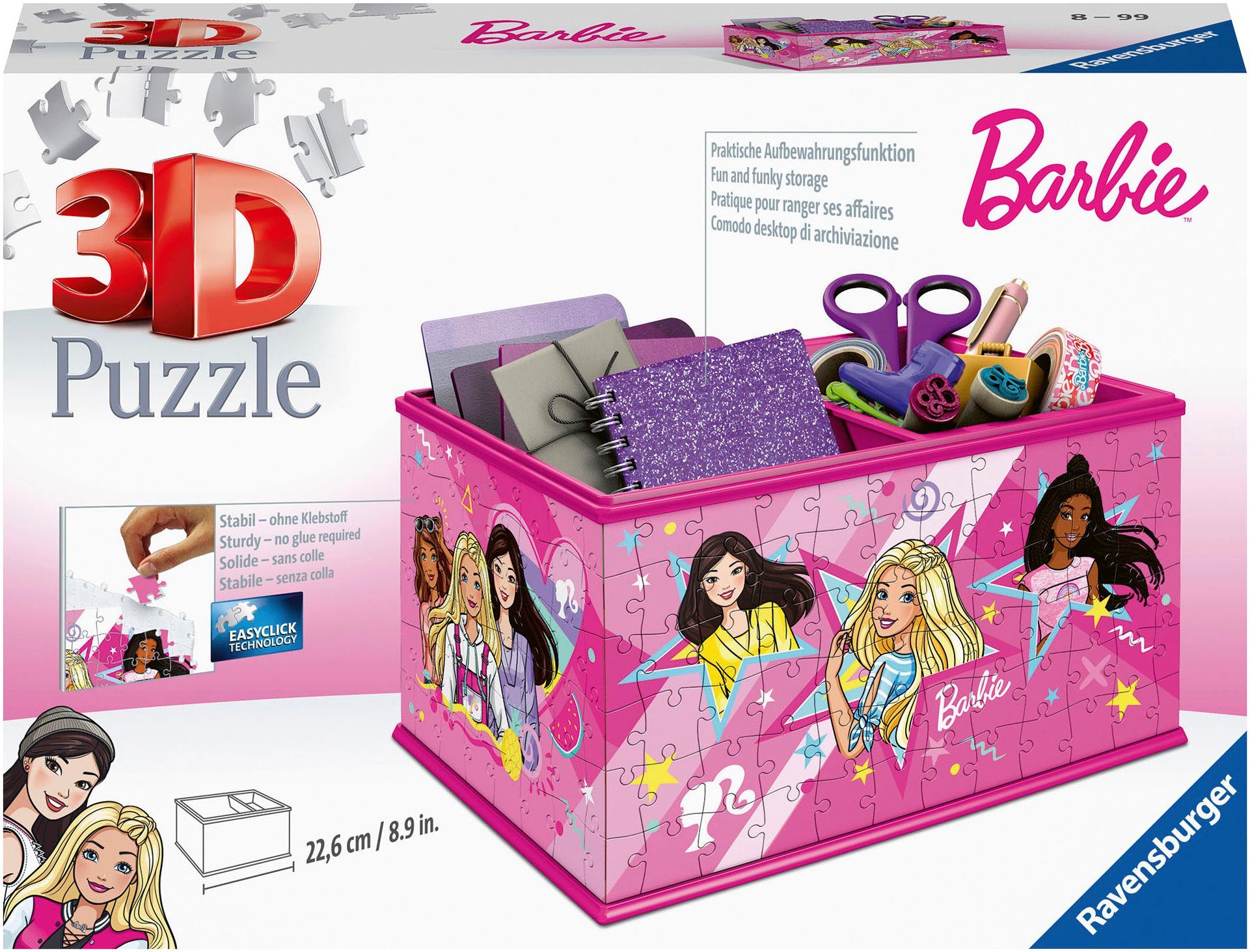 Ravensburger 3D-Puzzle Aufbewahrungsbox Barbie, 216 Puzzleteile, Made in Eu günstig online kaufen