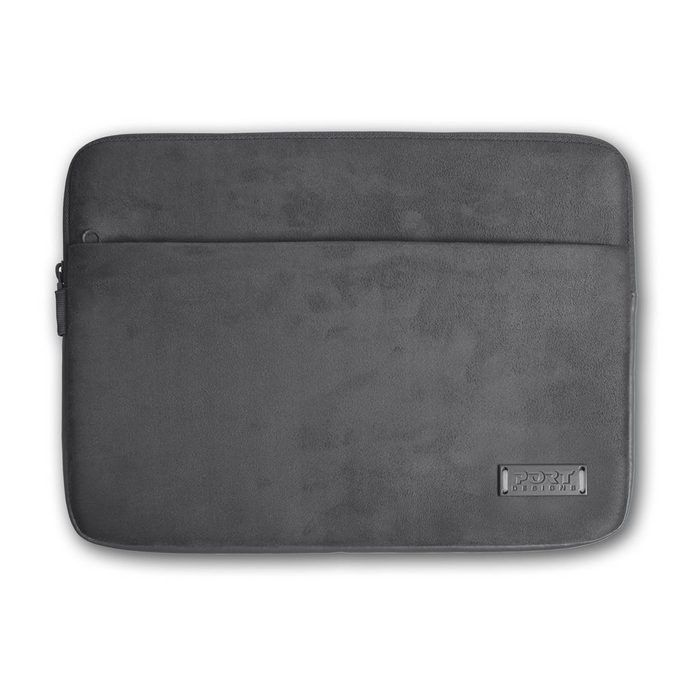 Port Designs Laptop-Hülle PORT DESIGNS Milano Sleeve für Notebooks 13/14 Zoll aus Velour / Neopren mit Zubehörfach grau