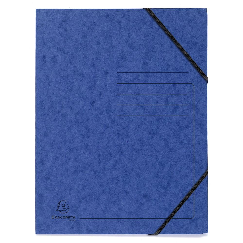 EXACOMPTA Schreibmappe Sammelmappe - A4, 355 g/qm, Gummizug, blau