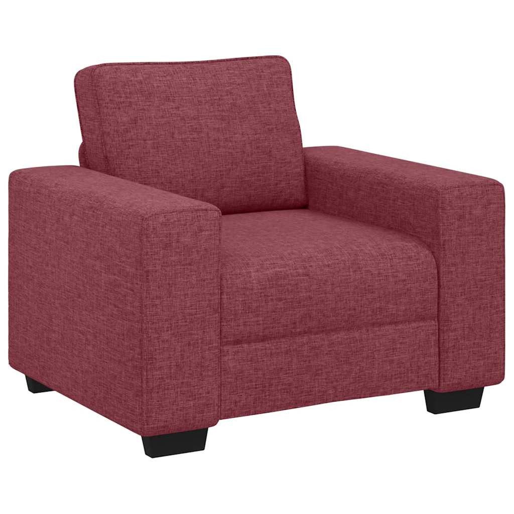 vidaXL Sofa Sessel Weinrot 60 cm Stoff, 9 Teile