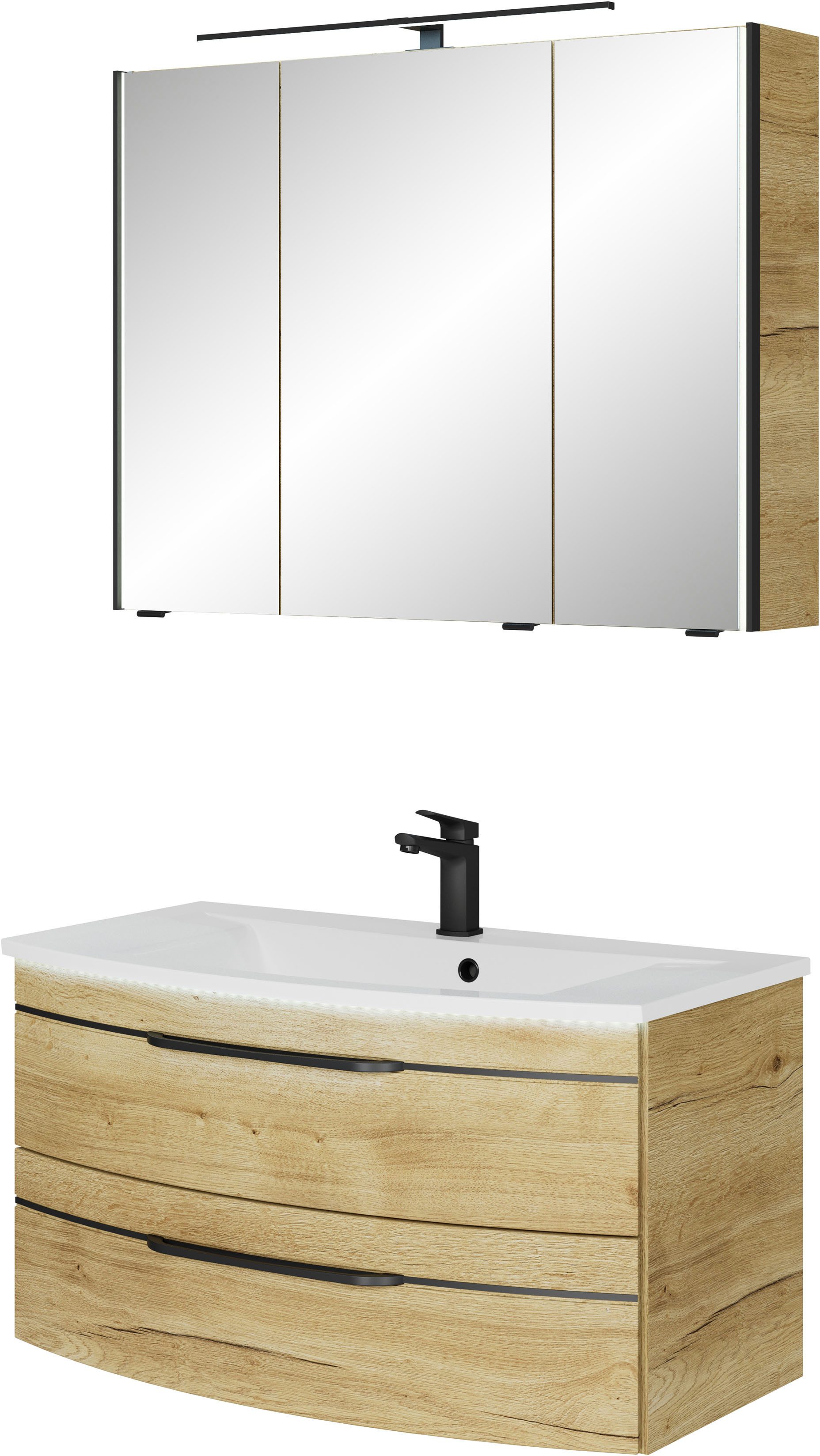 Saphir Badmöbel-Set Serie 7045 2-teilig Mineralmarmor-Waschtisch günstig online kaufen