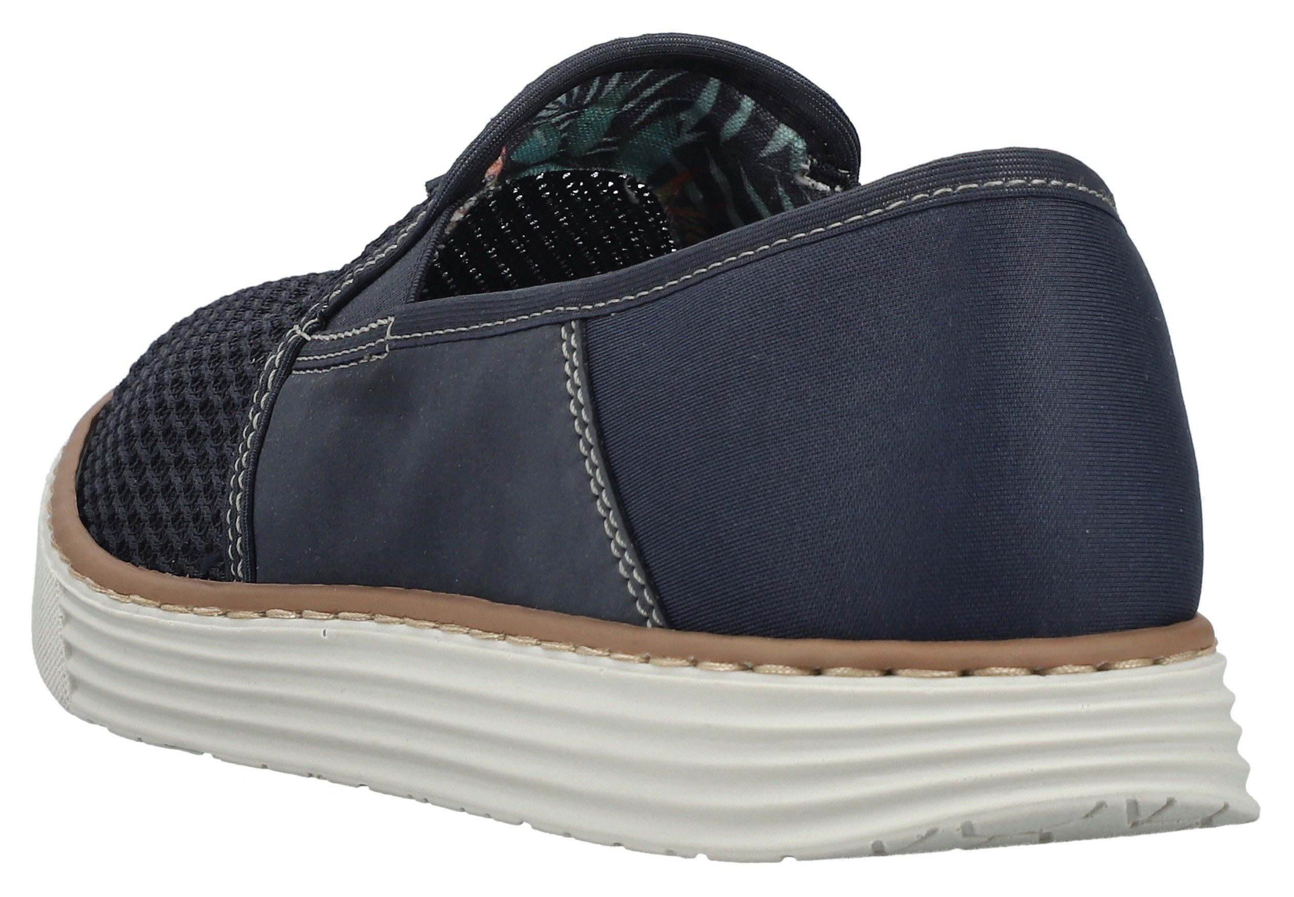 Rieker Slipper Espadrilles, Sommerschuh mit kontrastfarbenen Ziernähten günstig online kaufen