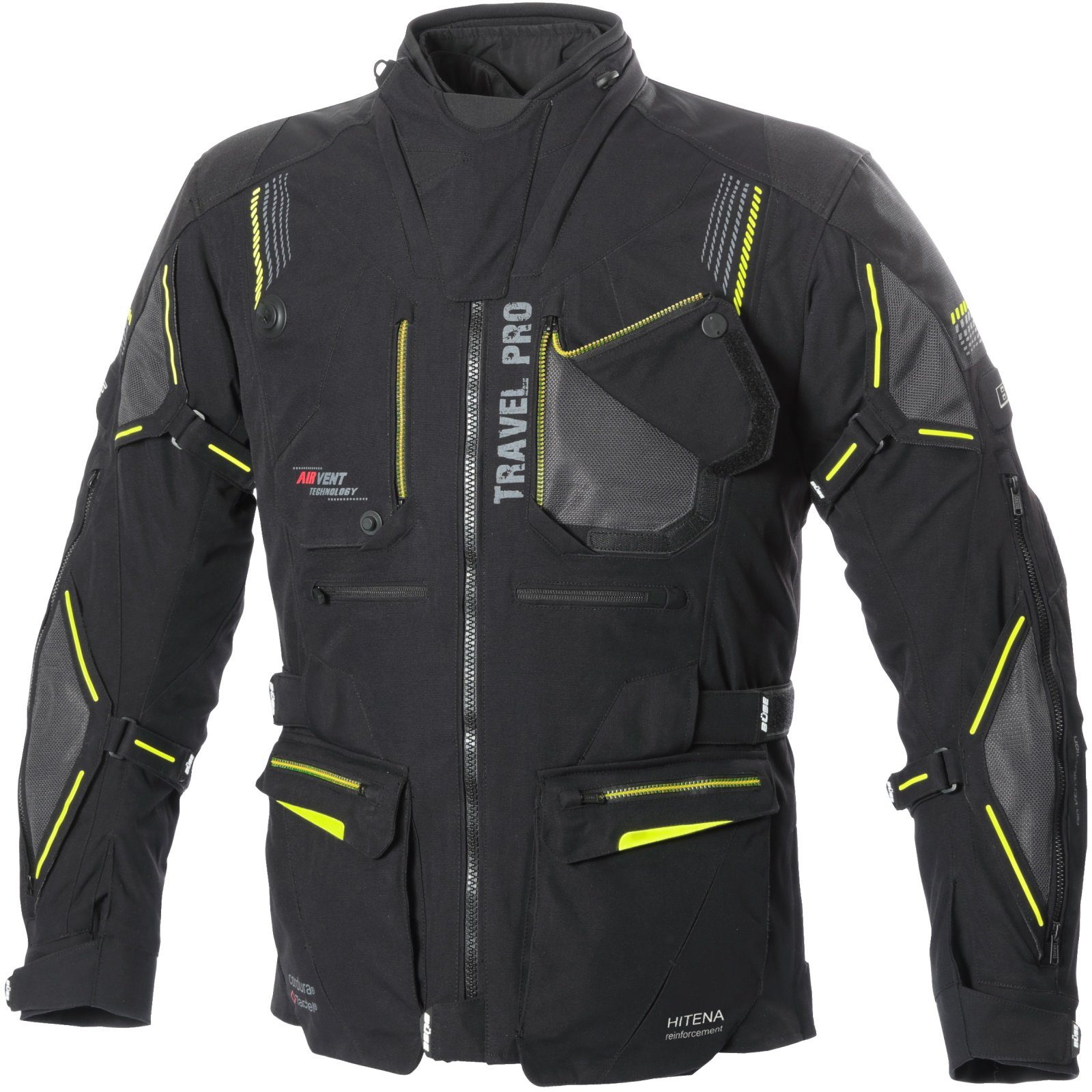 Büse Motorradjacke Büse Travel Pro Textiljacke schwarz / gelb Herren atmungsaktiv