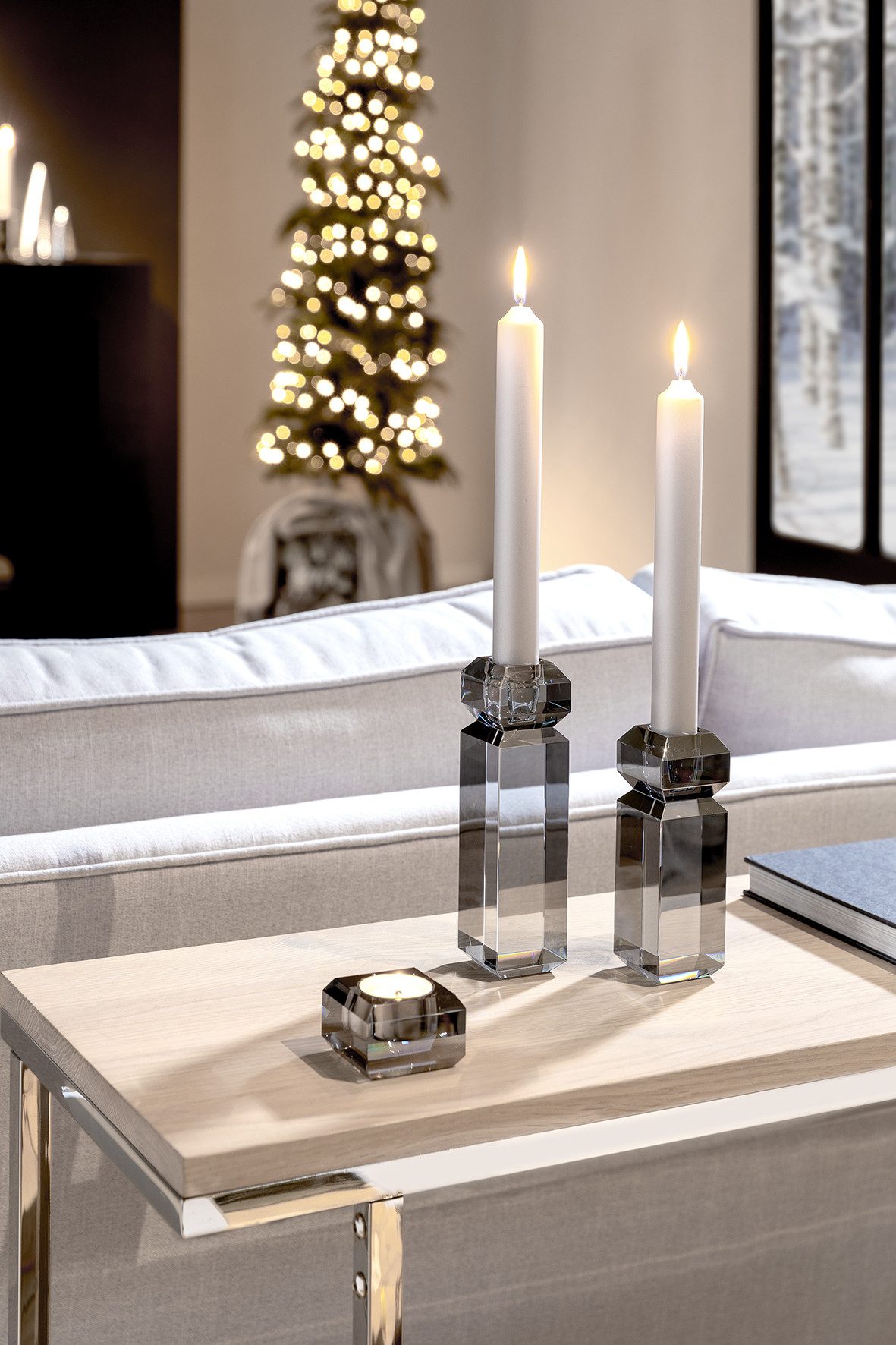 Fink Kerzenleuchter "ARTIS" Stabkerzenhalter aus Kristallglas, eckig günstig online kaufen