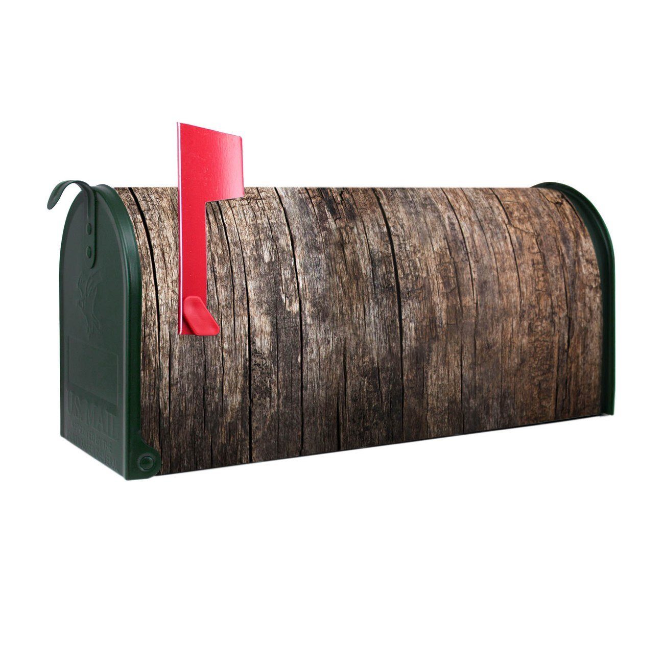 banjado Amerikanischer Briefkasten Mailbox Altes Holz (Amerikanischer Briefkasten, original aus Mississippi USA), 22 x 17 x 51 cm grün
