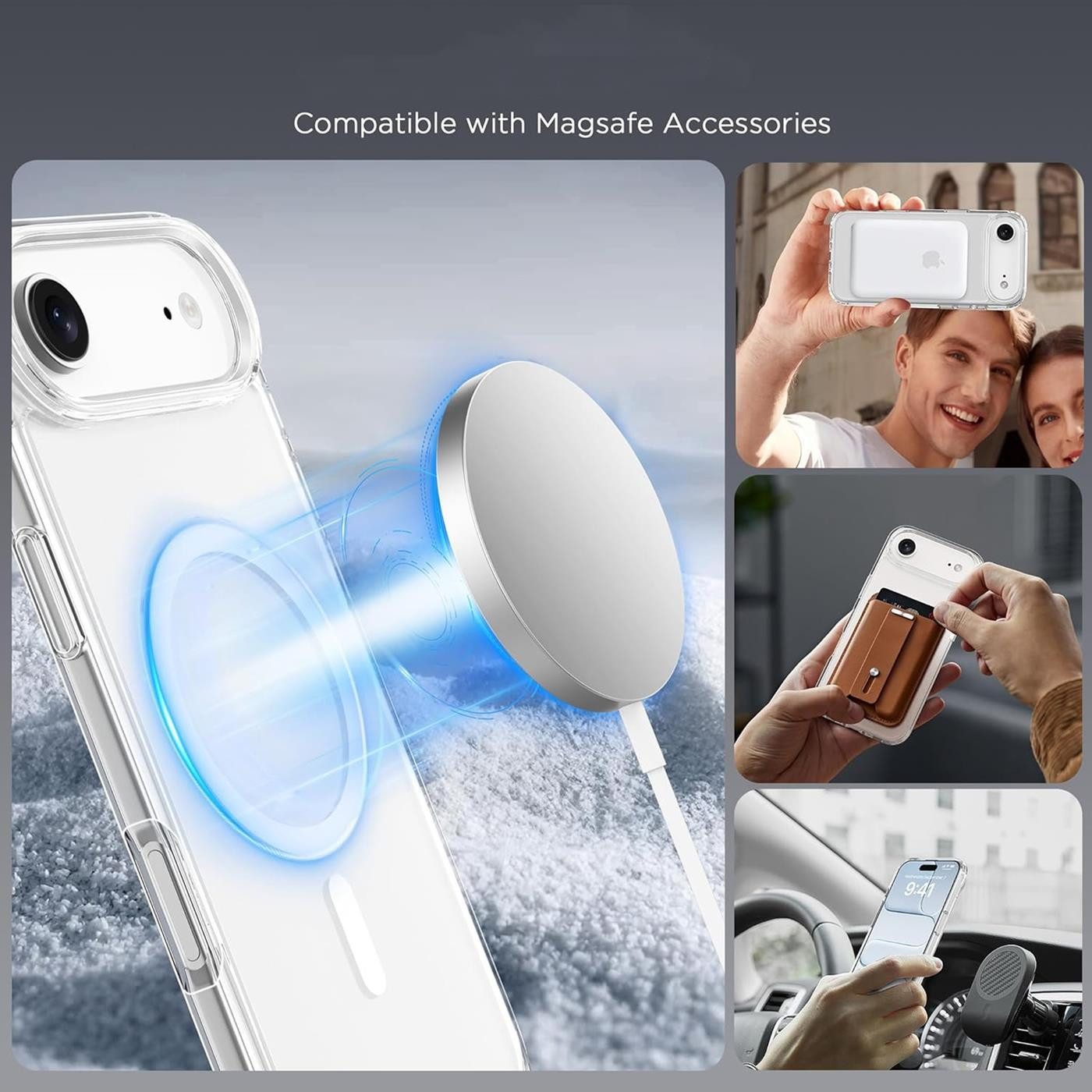 CoolGadget Handyhülle Premium Silikon Handy Case für iPhone Air 6,1 Zoll, Hülle Transparent Schutzhülle kompatibel mit MagSafe Zubehör – Bild 5 von 5