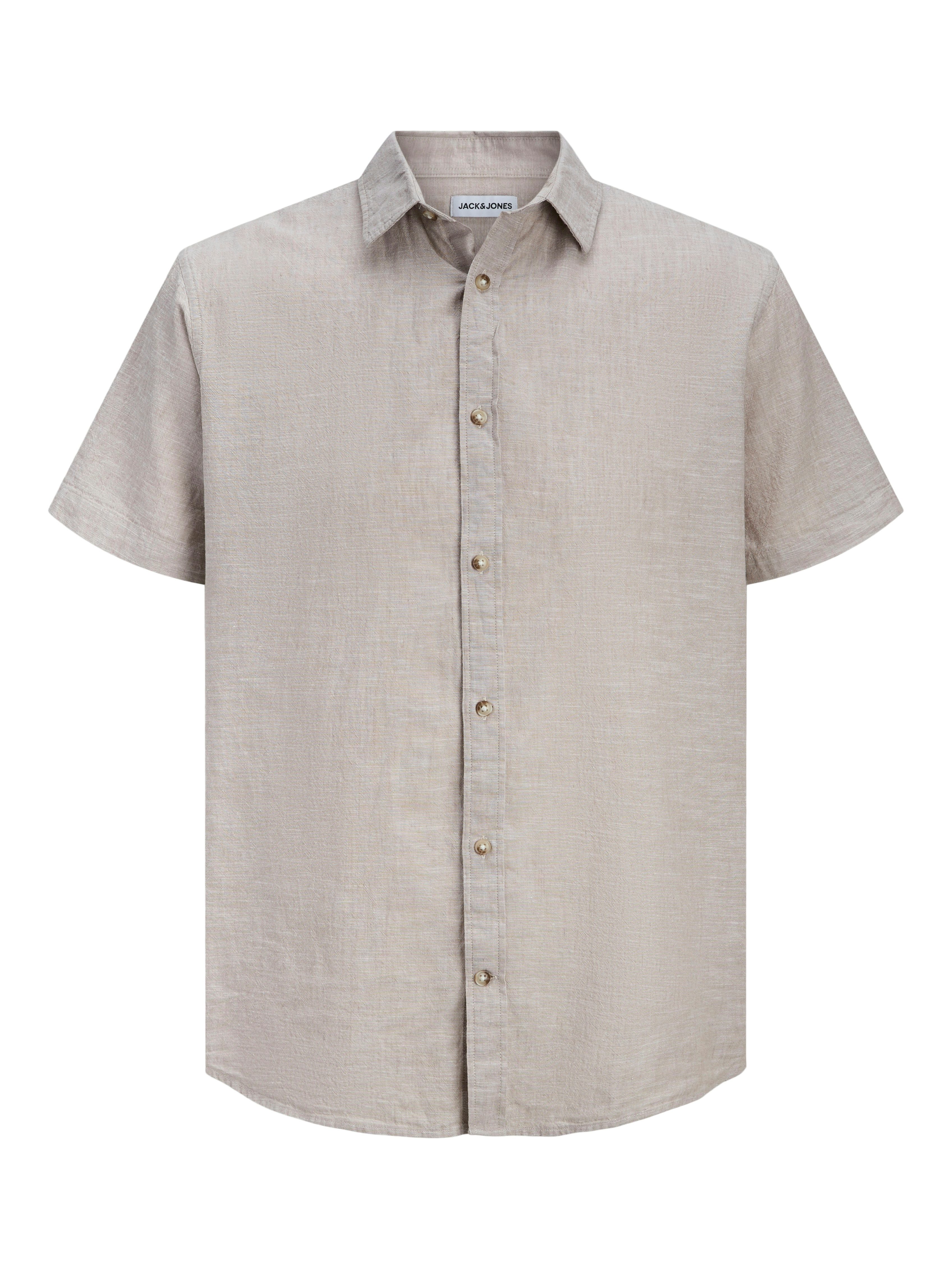 Jack & Jones Kurzarmhemd JJESUMMER LINEN BLEND SHIRT S/S SN Baumwolle mit Leinen, regular fit – Bild 4 von 5