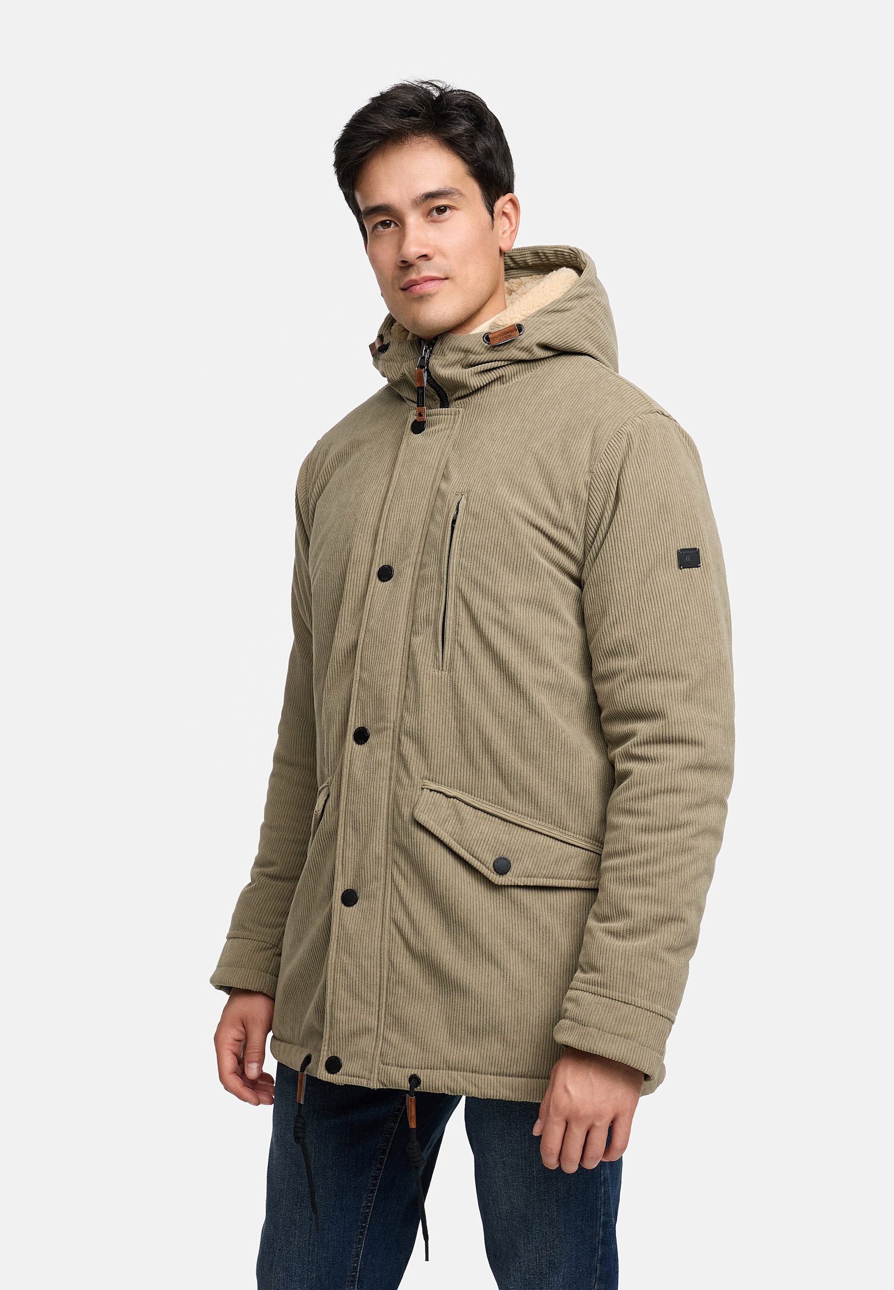 Indicode Winterjacke Herren INLedley Jacke Winter Herrenjacke Mit warmem Teddyfutter und verstellbarer Kapuze